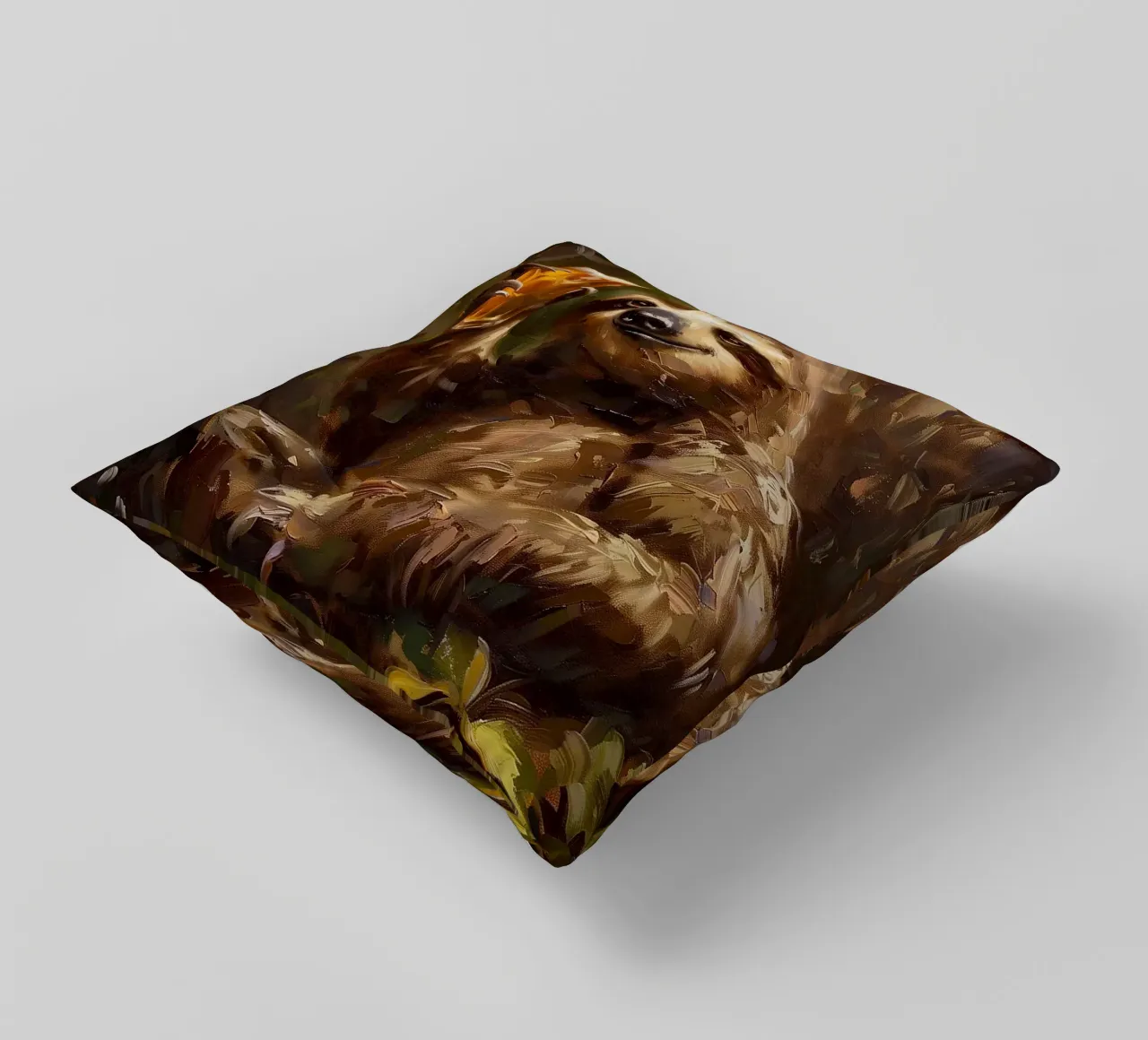 bradipo che beve birra cuscino da Abstract Botanical Art