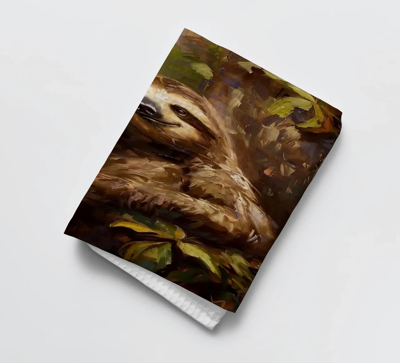 bradipo che beve birra canovaccio da cucina da Abstract Botanical Art
