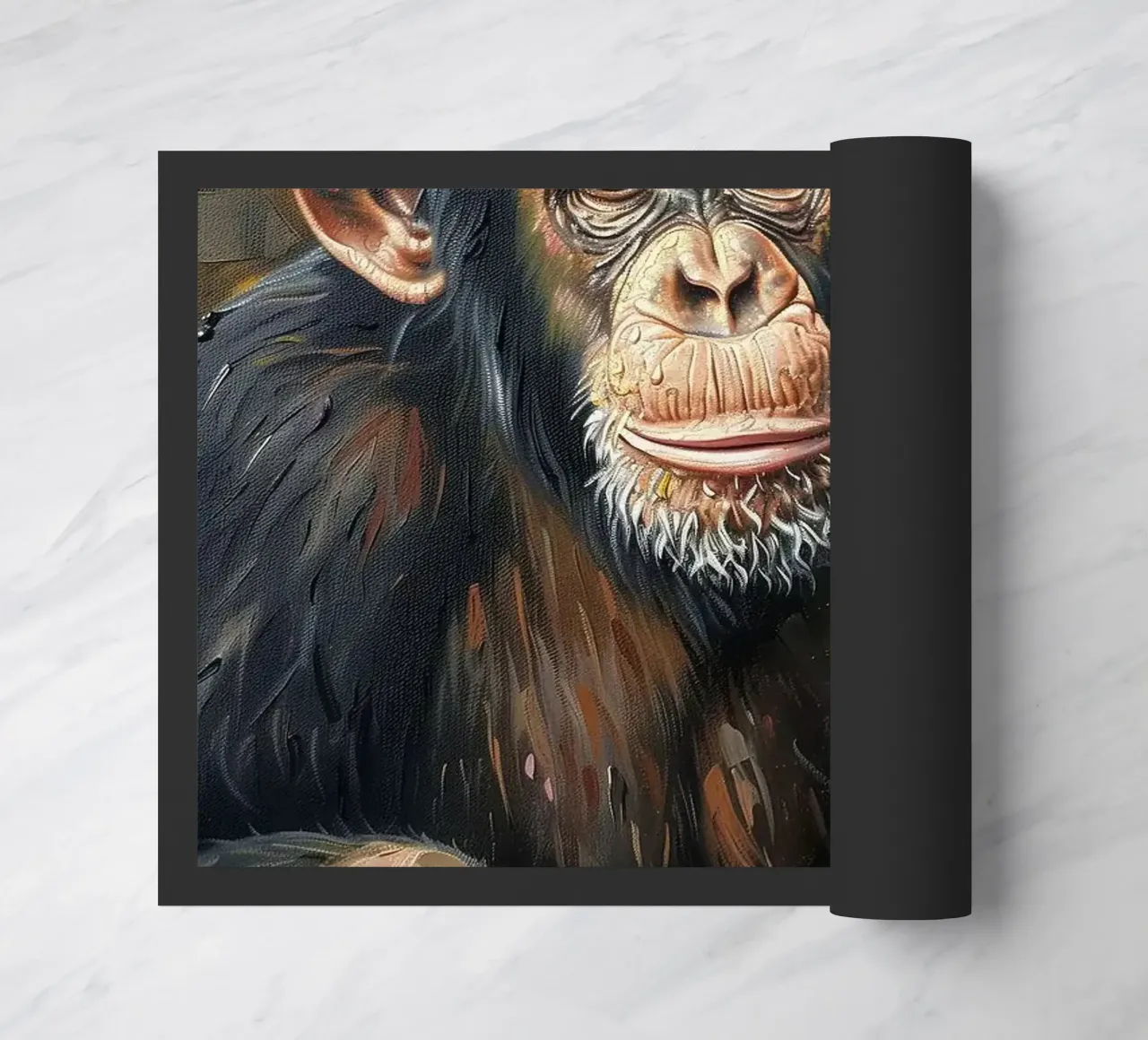 monkey drinking beer doormat by Abstract Botanical Art