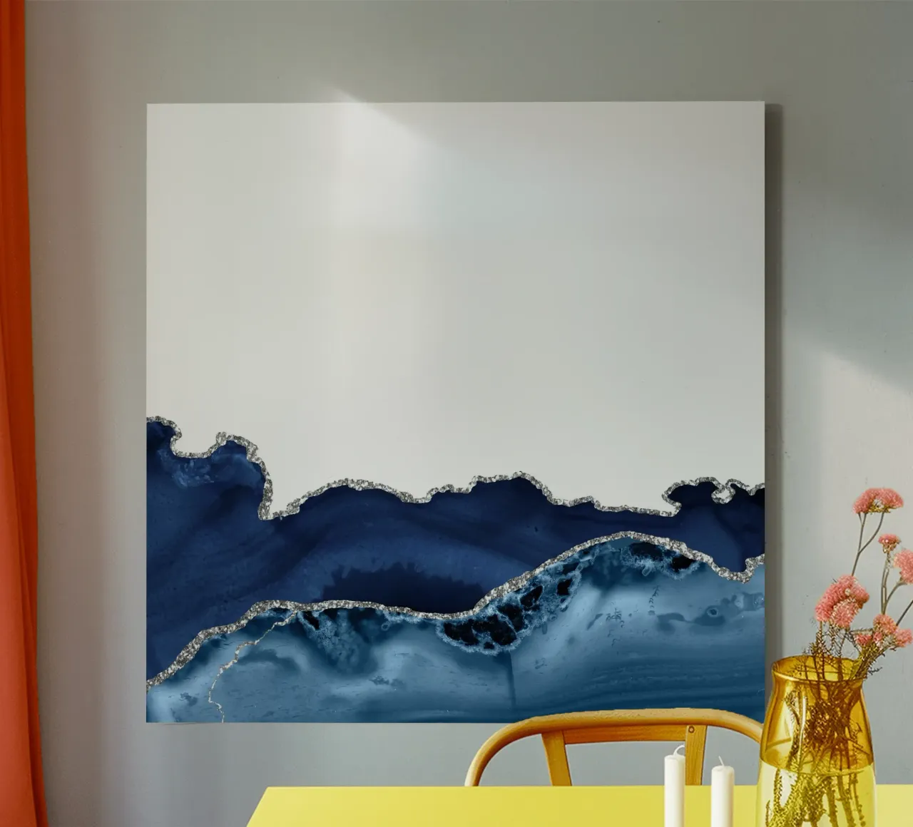 Texture agata marina e argento 12 tela con Cornice a cassetta da Gemstone Textures
