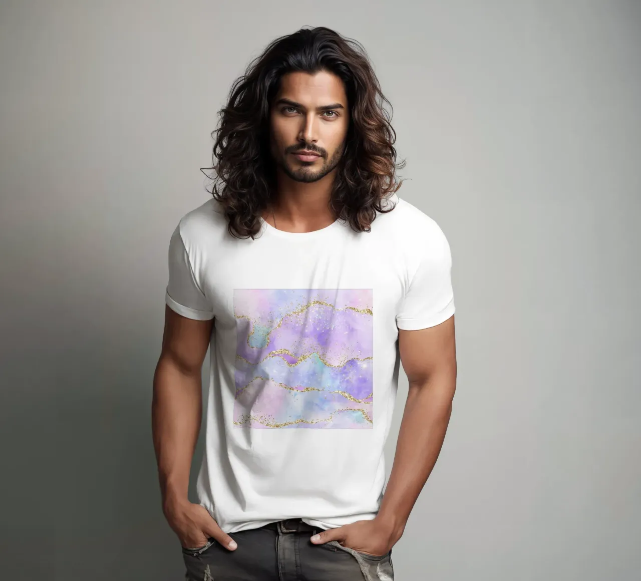 Texture Agata Glitterata Arcobaleno 01 t-shirt da Gemstone Textures