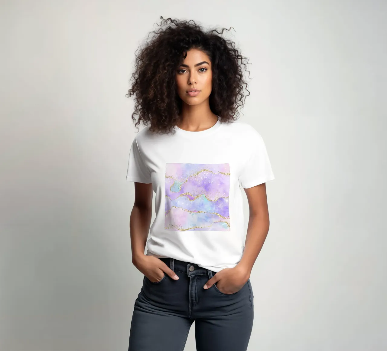 Texture Agata Glitterata Arcobaleno 01 t-shirt da Gemstone Textures