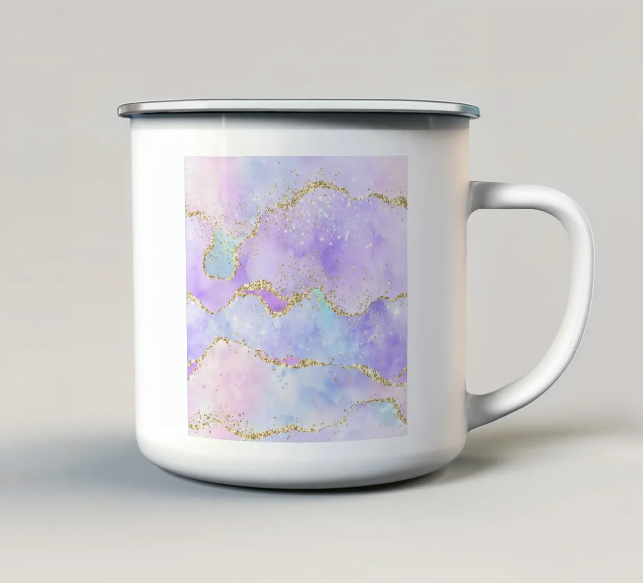 Texture Agata Glitterata Arcobaleno 01 tazza in smalto da Gemstone Textures