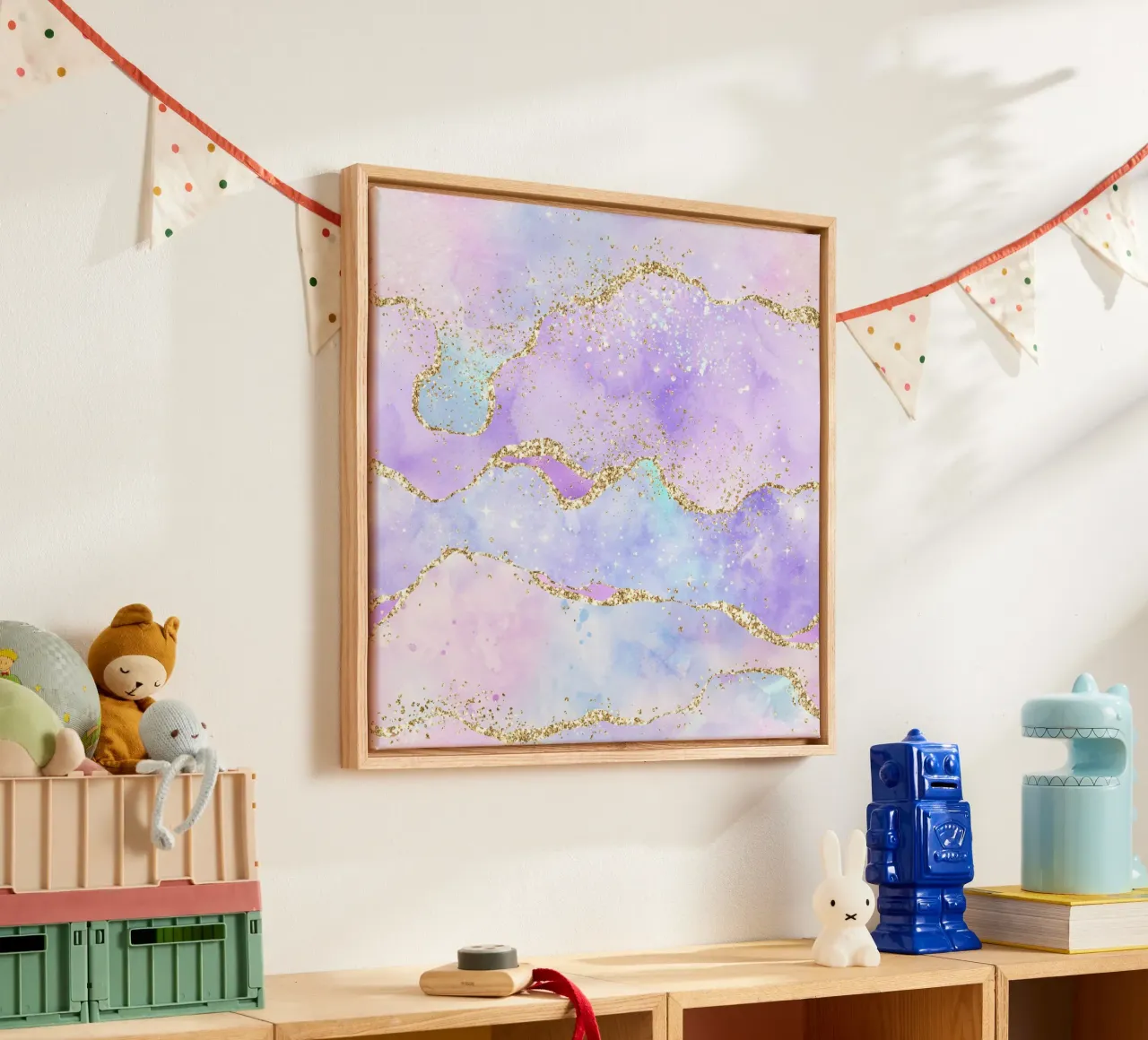 Texture Agata Glitterata Arcobaleno 01 tela con Cornice a cassetta da Gemstone Textures