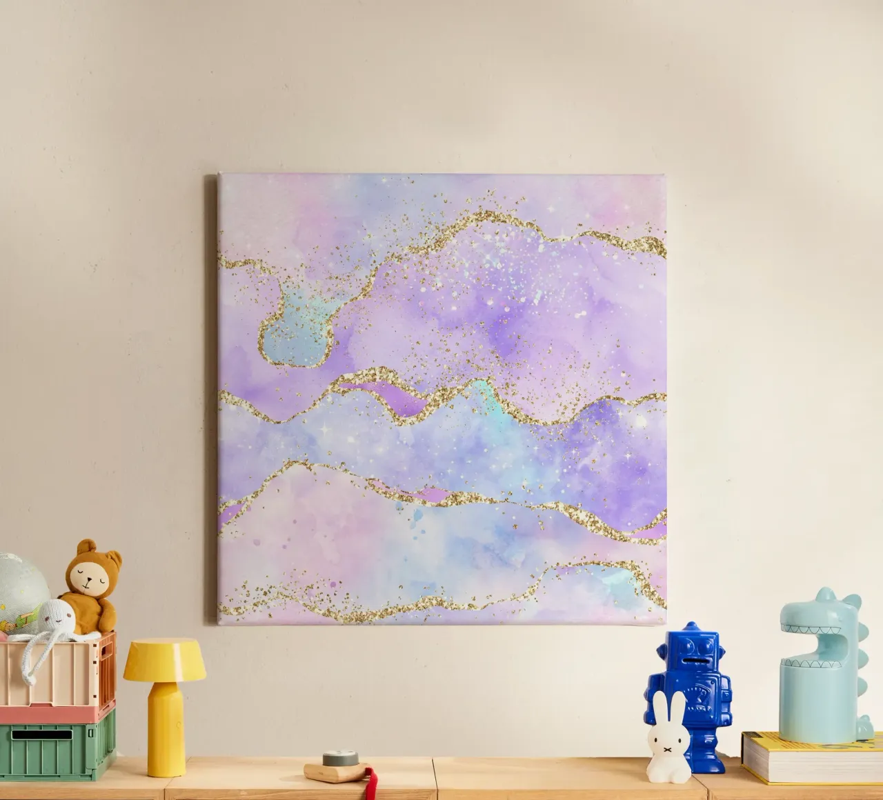 Texture Agata Glitterata Arcobaleno 01 tela con Cornice a cassetta da Gemstone Textures