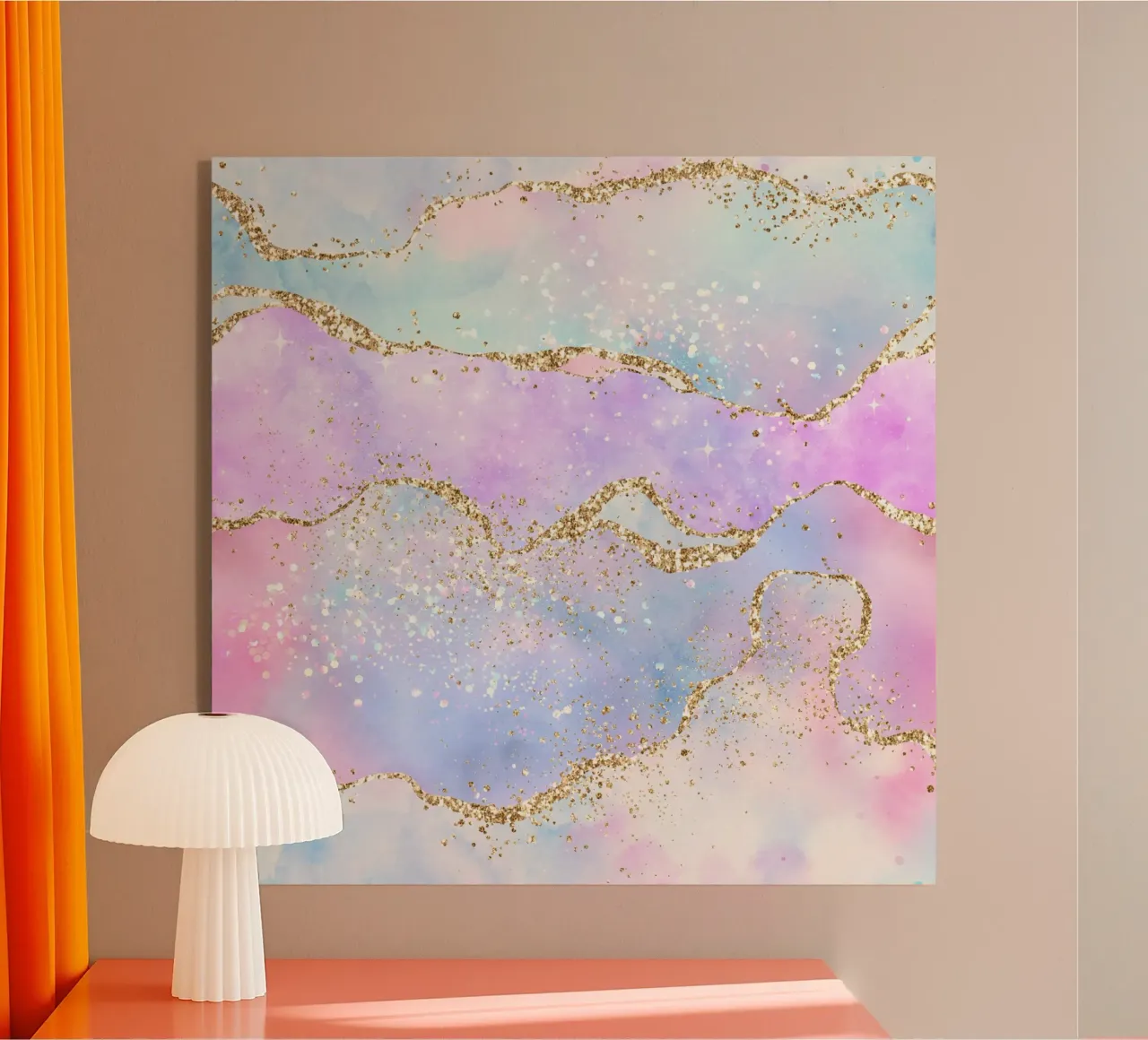 Regenbogen-Glitzer-Achat Textur 02 Acryl-Glas von Gemstone Textures
