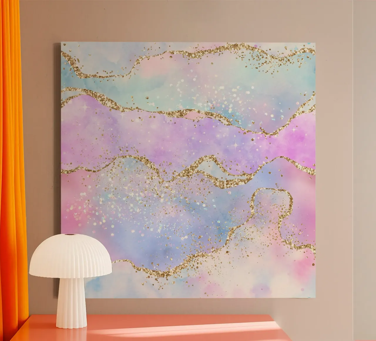 Texture Agata Glitterata Arcobaleno 02 tela con Cornice a cassetta da Gemstone Textures