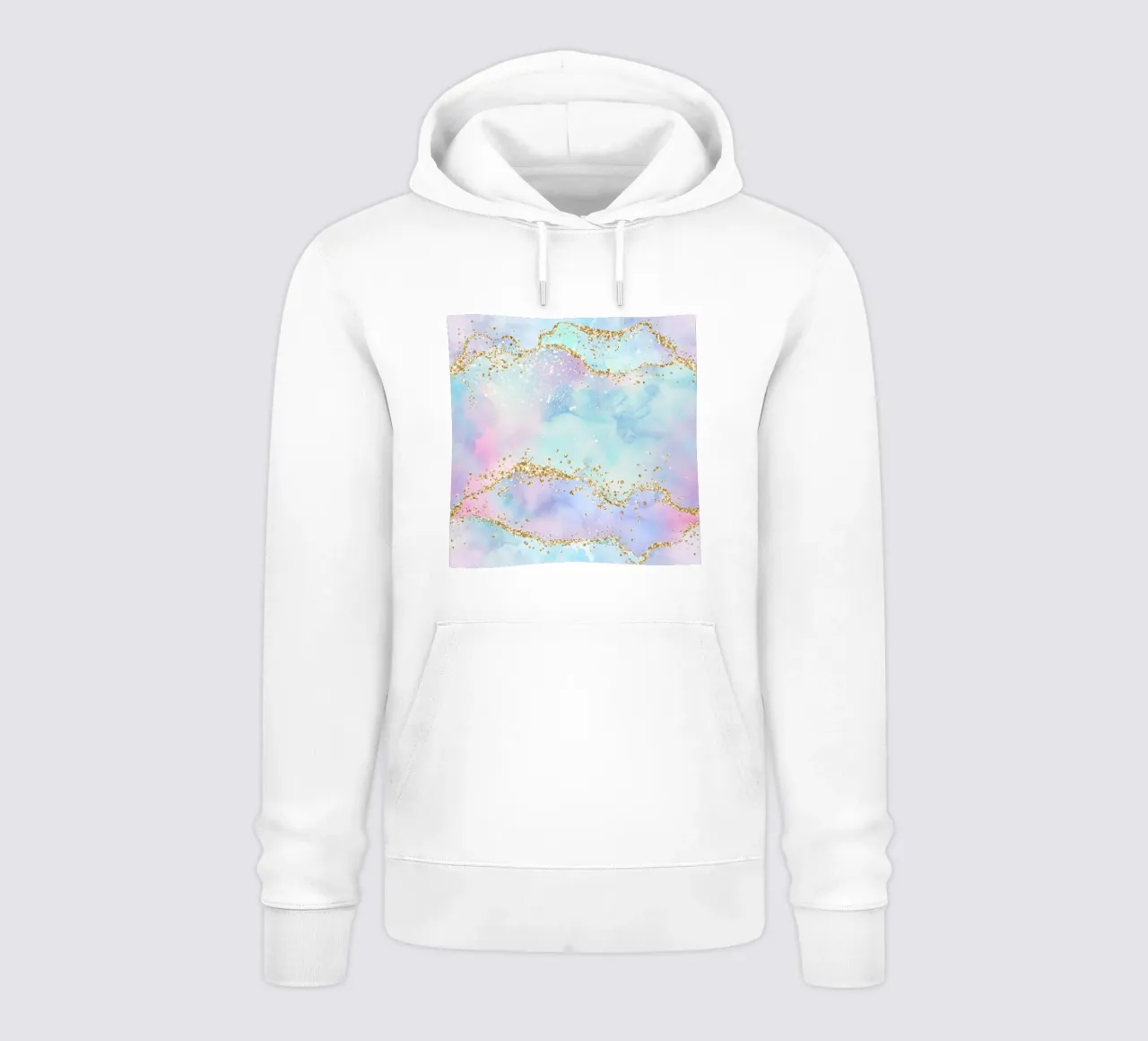 Texture Agata Glitterata Arcobaleno 04 felpa con cappuccio da Gemstone Textures