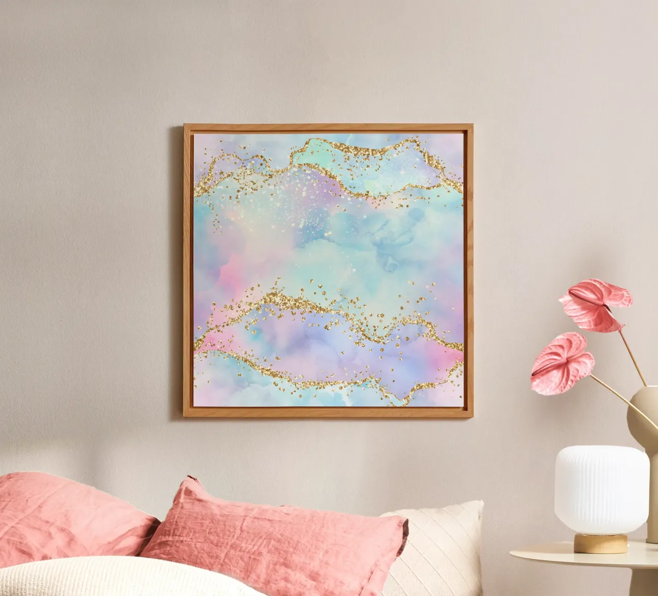 Rainbow Glitter Agate Texture 04 alu-dibond by Gemstone Textures