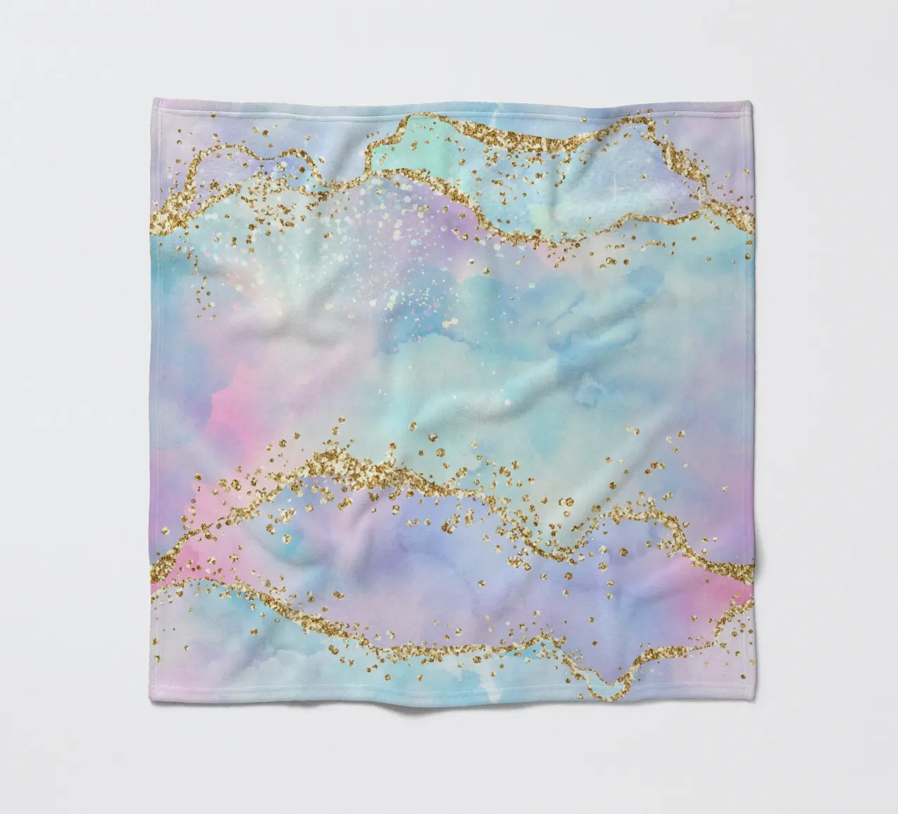 Rainbow Glitter Agate Texture 04 fleece blanket by Gemstone Textures