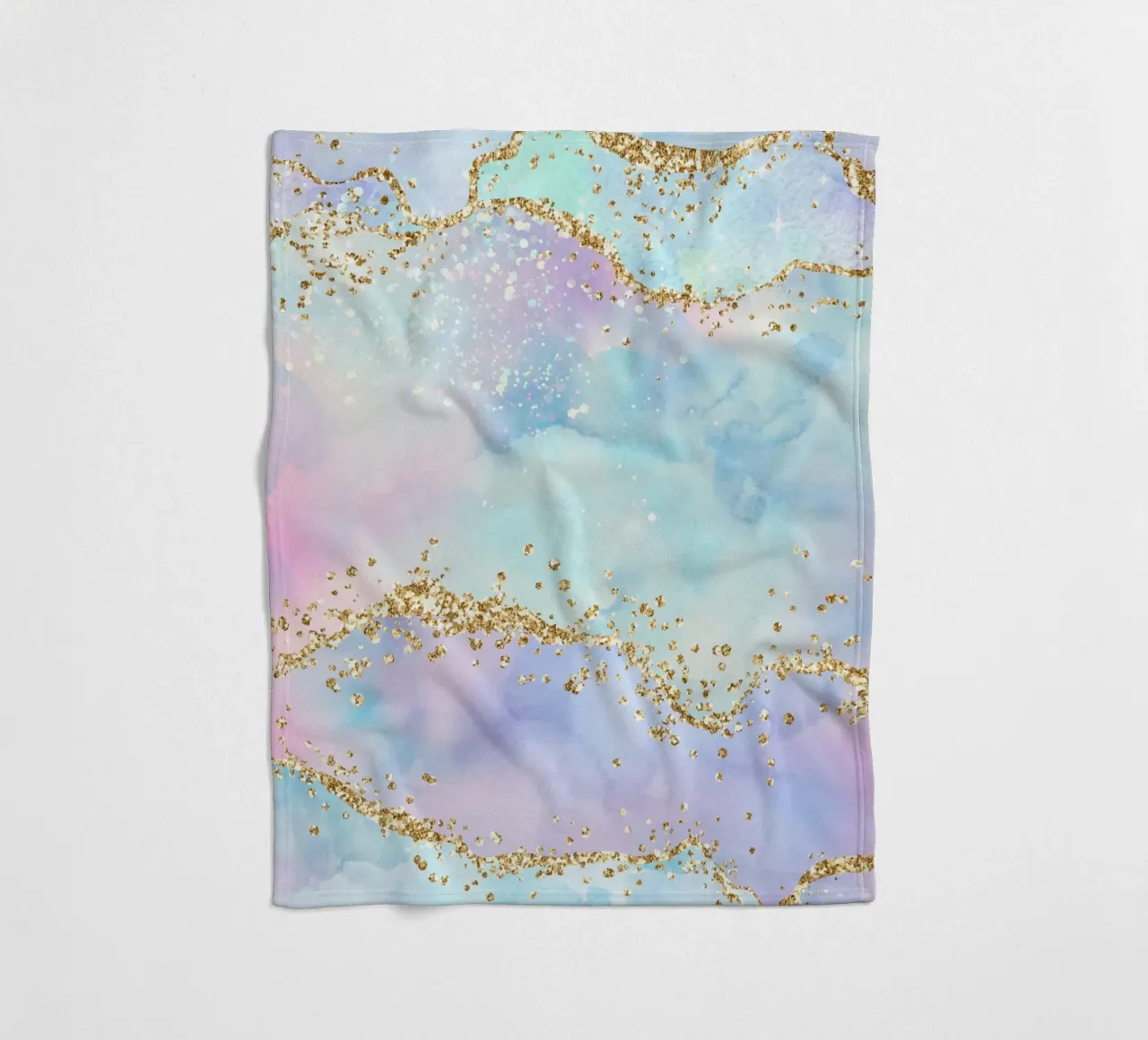 Rainbow Glitter Agate Texture 04 fleece blanket by Gemstone Textures