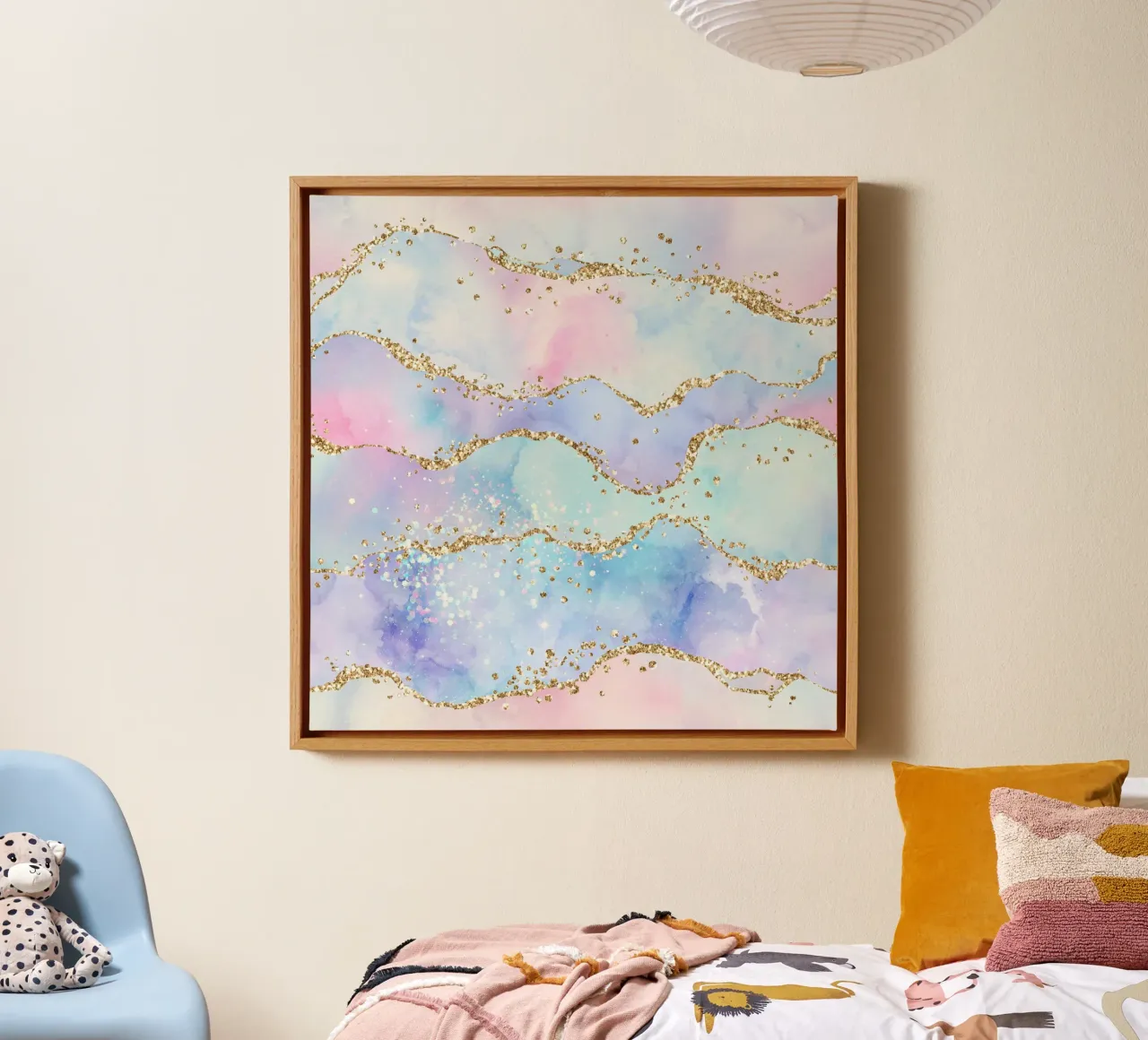 Texture Agata Glitterata Arcobaleno 05 tela con Cornice a cassetta da Gemstone Textures