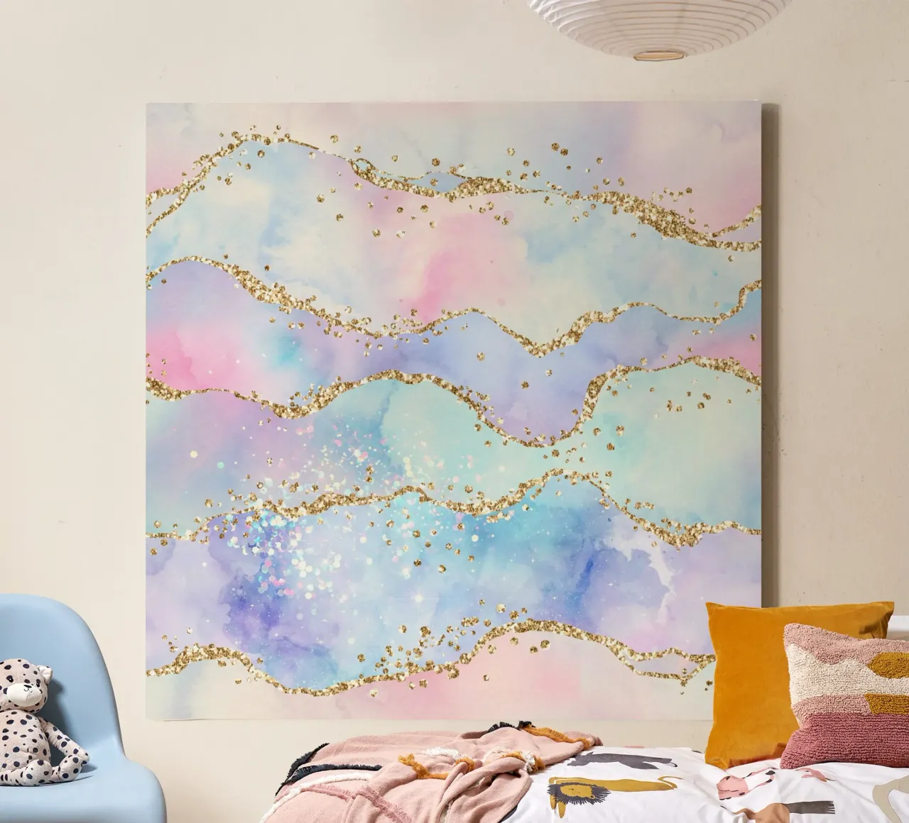 Texture Agata Glitterata Arcobaleno 05 tela con Cornice a cassetta da Gemstone Textures