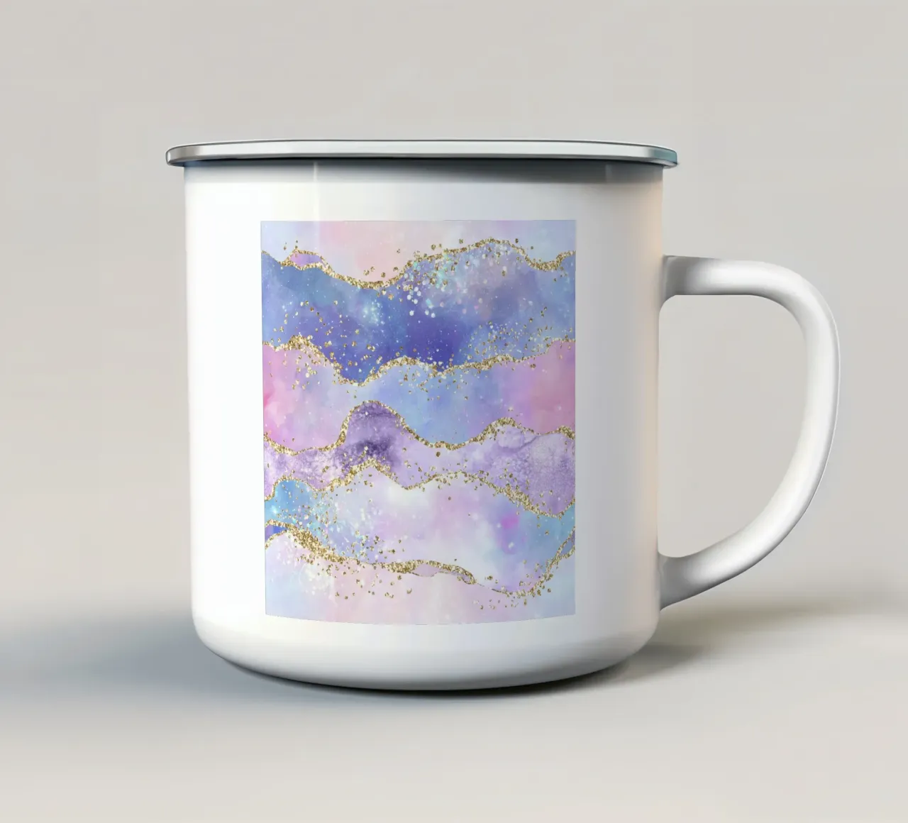 Texture Agata Glitterata Arcobaleno 06 tazza in smalto da Gemstone Textures