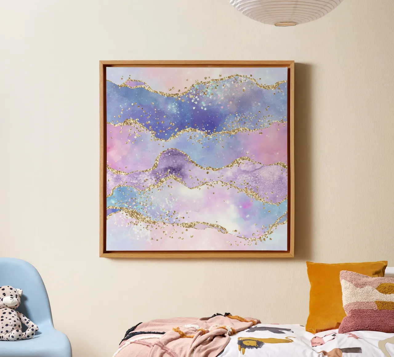 Texture Agata Glitterata Arcobaleno 06 tela con Cornice a cassetta da Gemstone Textures