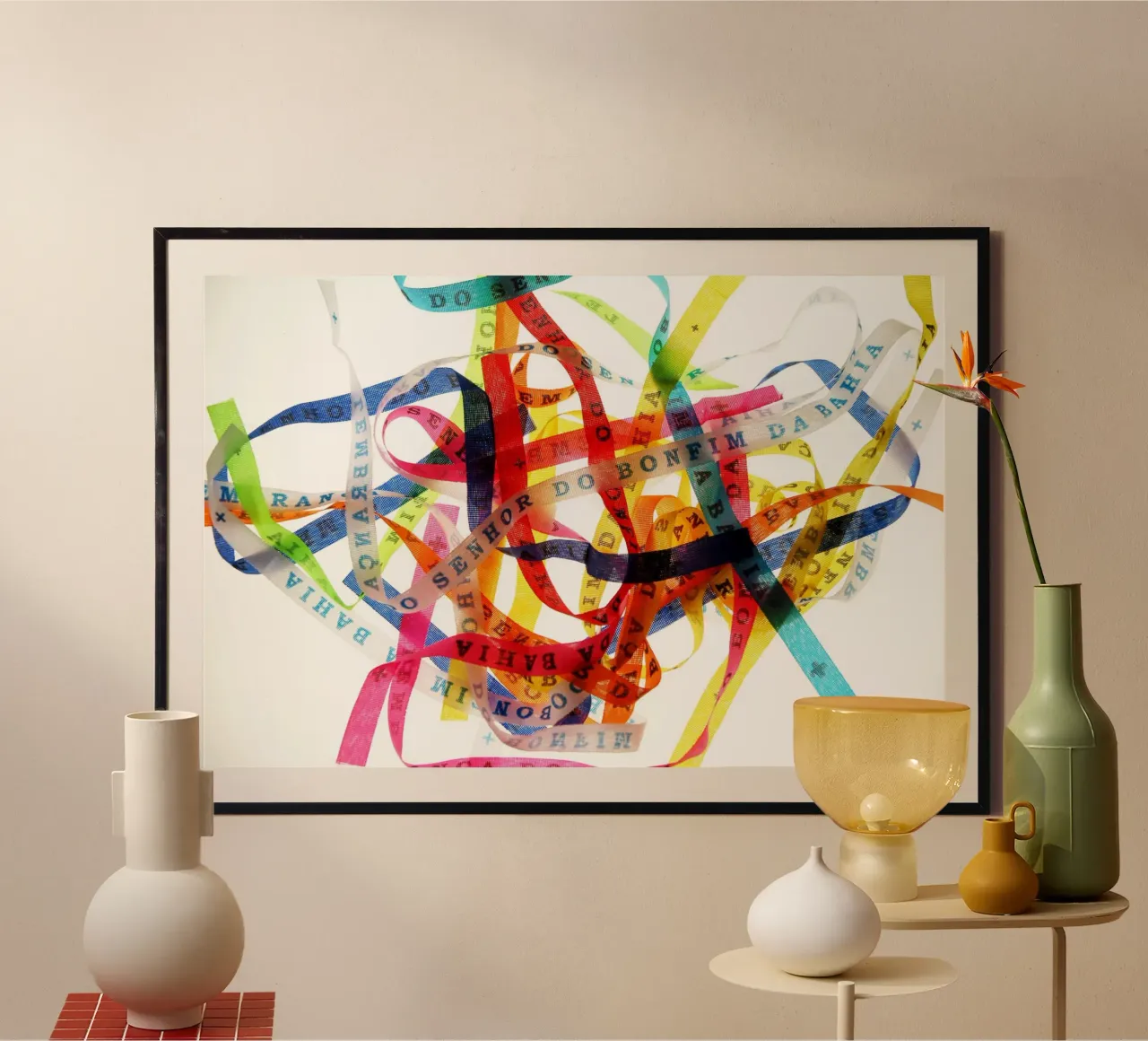 Bonfim Bänder poster with aluminum frame by Alicia´s
