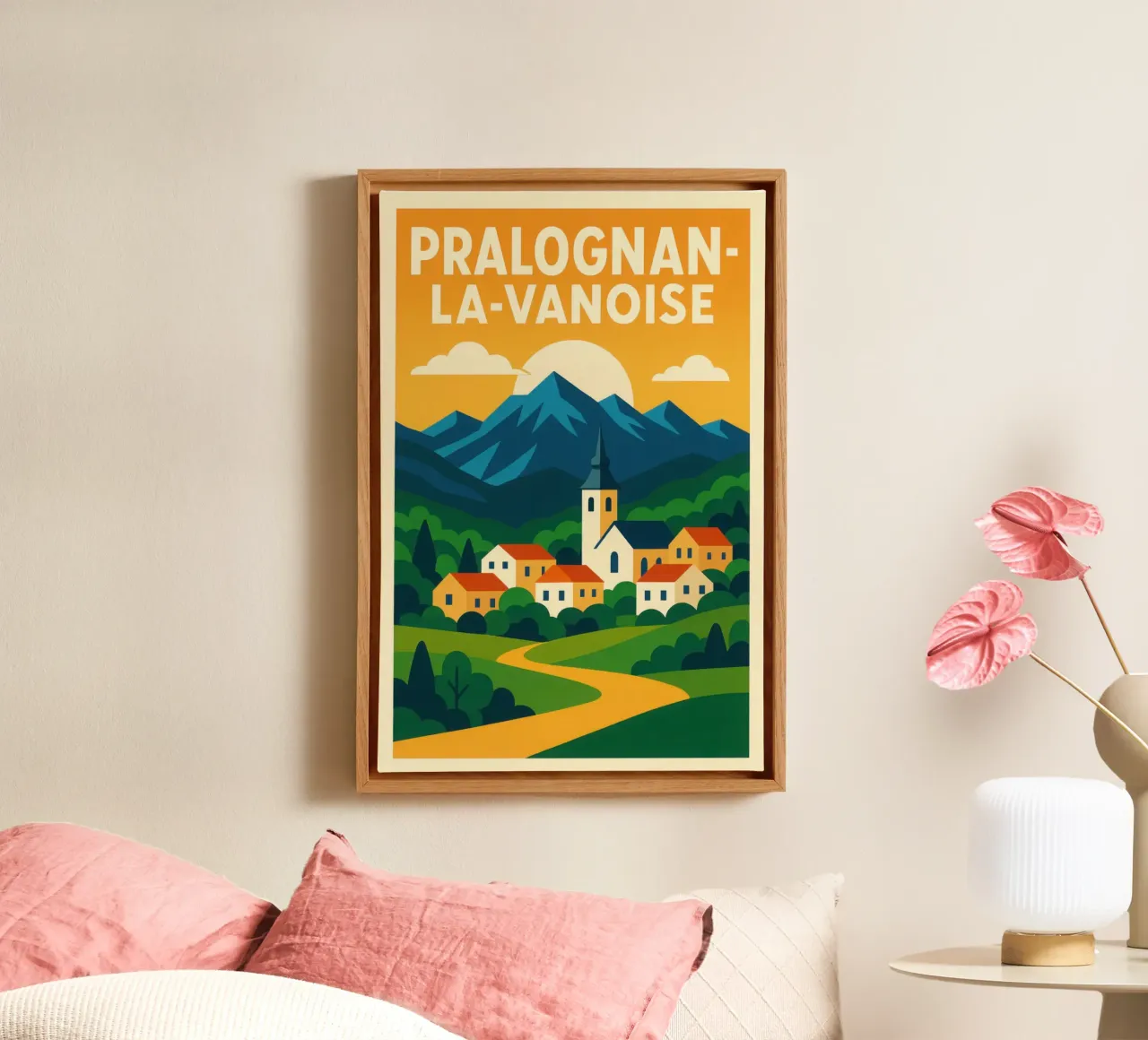 PRALOGNAN-LA-VANOISE - Alpien escapisme in de kijker canvas met Baklijst van JETLAG | affiches voyage