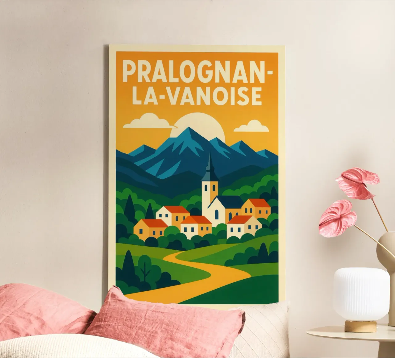 PRALOGNAN-LA-VANOISE - Alpien escapisme in de kijker canvas met Baklijst van JETLAG | affiches voyage