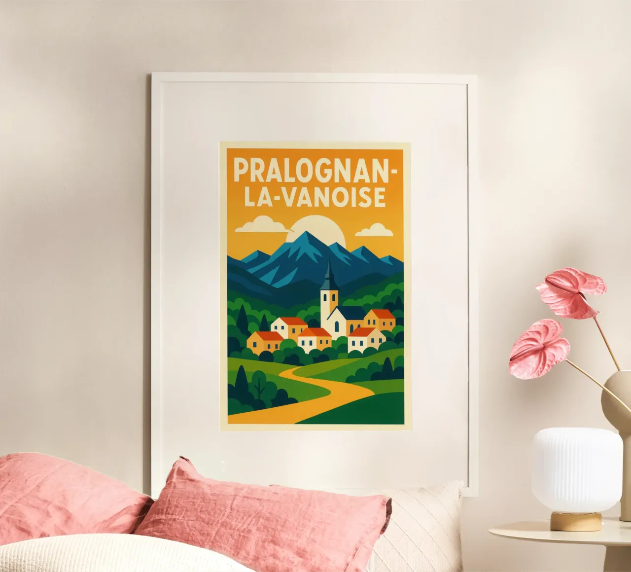 PRALOGNAN-LA-VANOISE - L'evasione alpina in primo piano poster con telaio in alluminio da JETLAG | affiches voyage