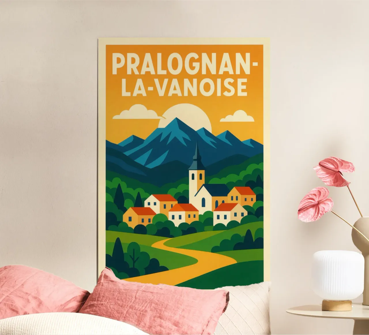 PRALOGNAN-LA-VANOISE - L'evasione alpina in primo piano poster con telaio in alluminio da JETLAG | affiches voyage
