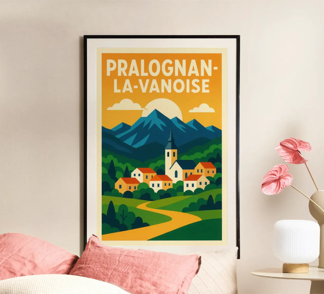 PRALOGNAN-LA-VANOISE - L'evasione alpina in primo piano poster con telaio in alluminio da JETLAG | affiches voyage