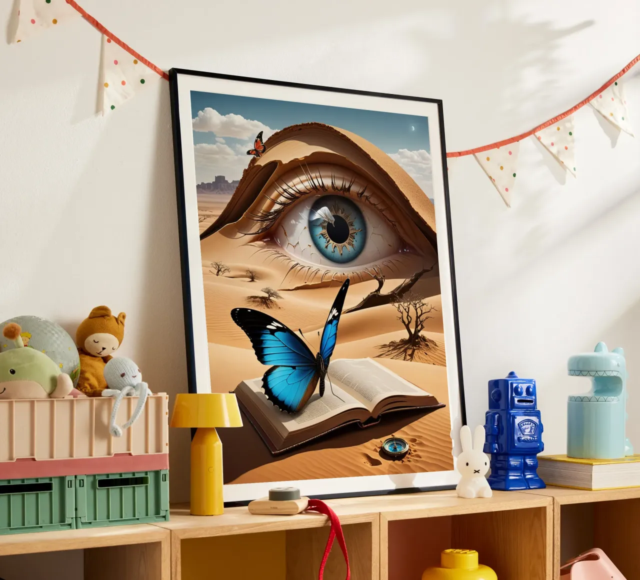 Wüsten Auge Abstrakt poster con marco de madera de kosinsart.gallery