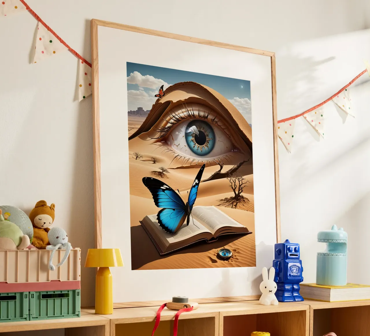 Wüsten Auge Abstrakt poster con marco de madera de kosinsart.gallery