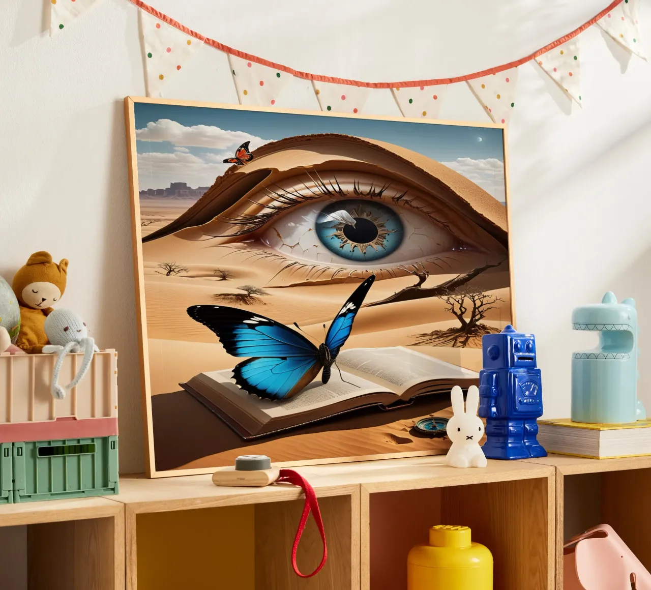 Wüsten Auge Abstrakt poster con marco de madera de kosinsart.gallery