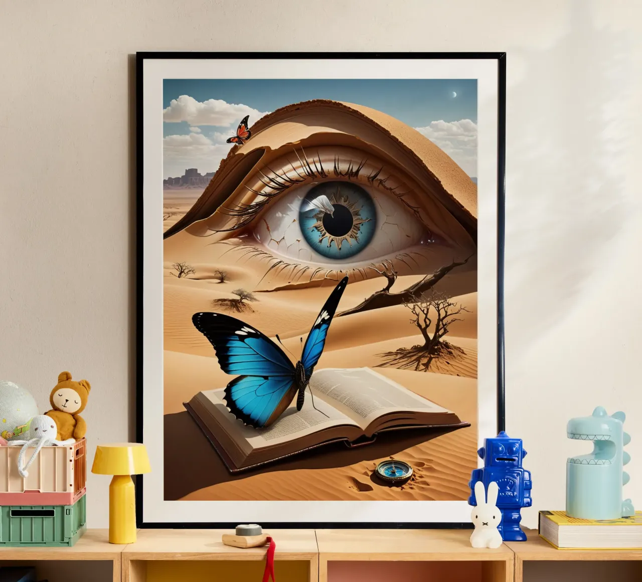 Wüsten Auge Abstrakt poster con marco de madera de kosinsart.gallery