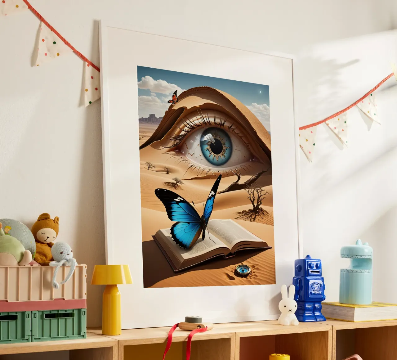 Wüsten Auge Abstrakt poster con marco de madera de kosinsart.gallery