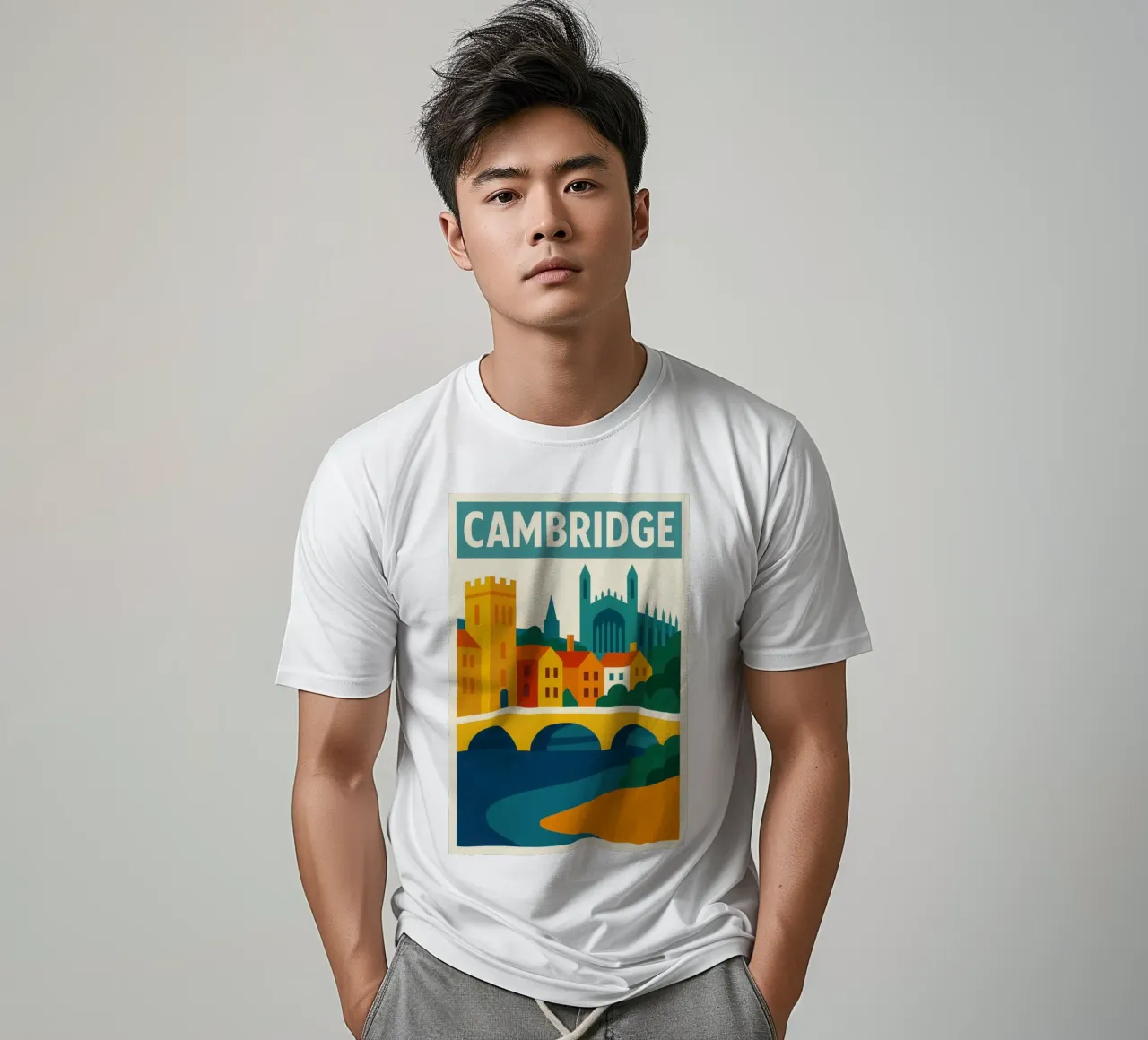 CAMBRIDGE - Fascino studioso a colori vivaci t-shirt da JETLAG | affiches voyage