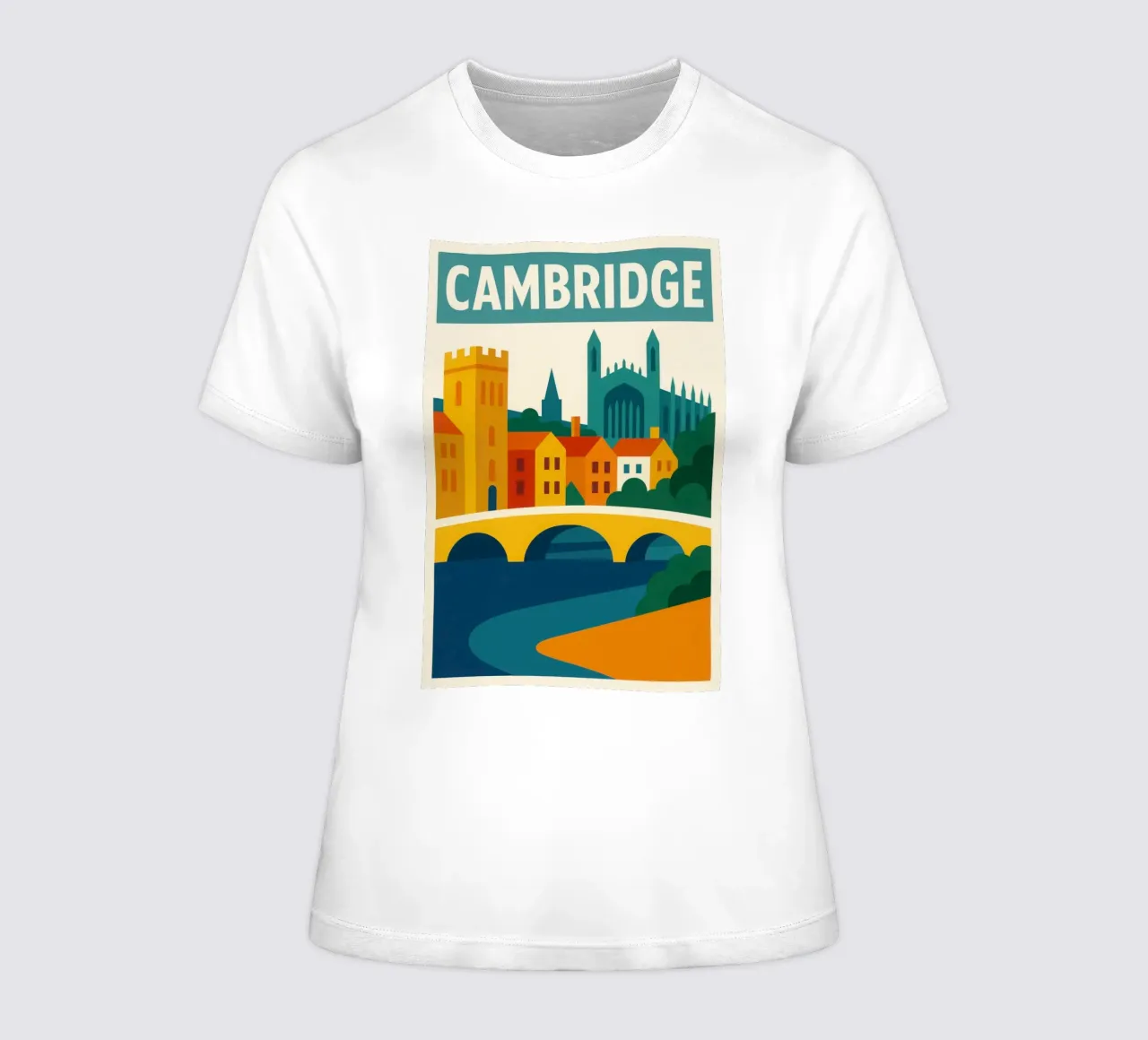 CAMBRIDGE - Fascino studioso a colori vivaci t-shirt da donna da JETLAG | affiches voyage