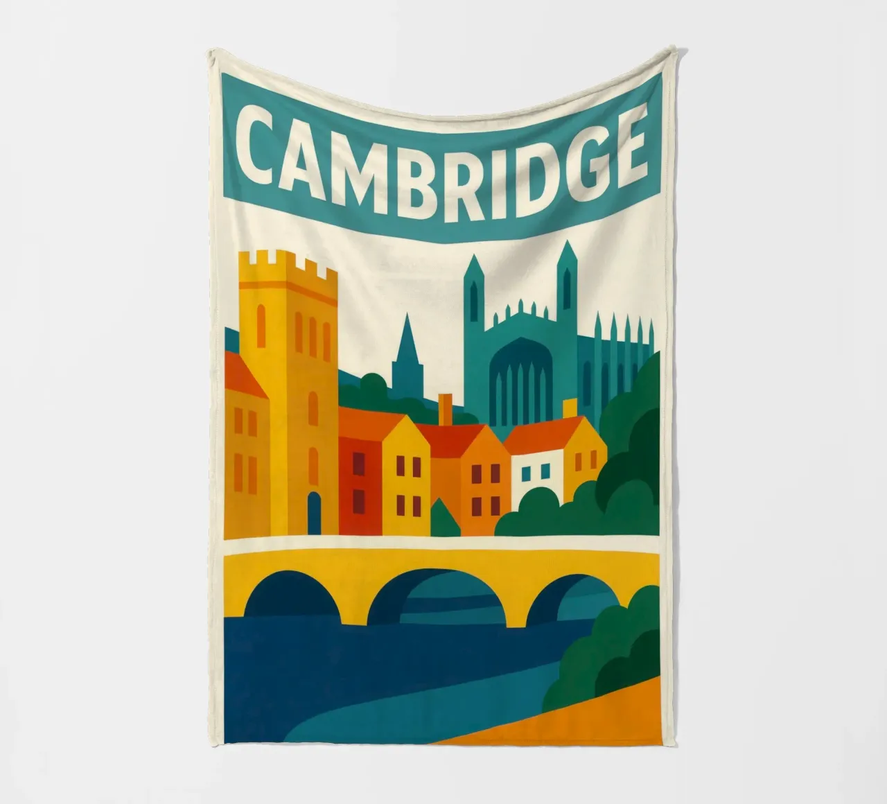 CAMBRIDGE - Fascino studioso a colori vivaci coperta in pile da JETLAG | affiches voyage