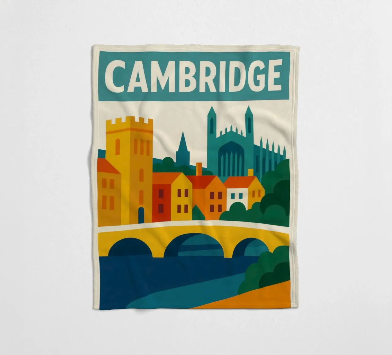 CAMBRIDGE - Fascino studioso a colori vivaci coperta in pile da JETLAG | affiches voyage