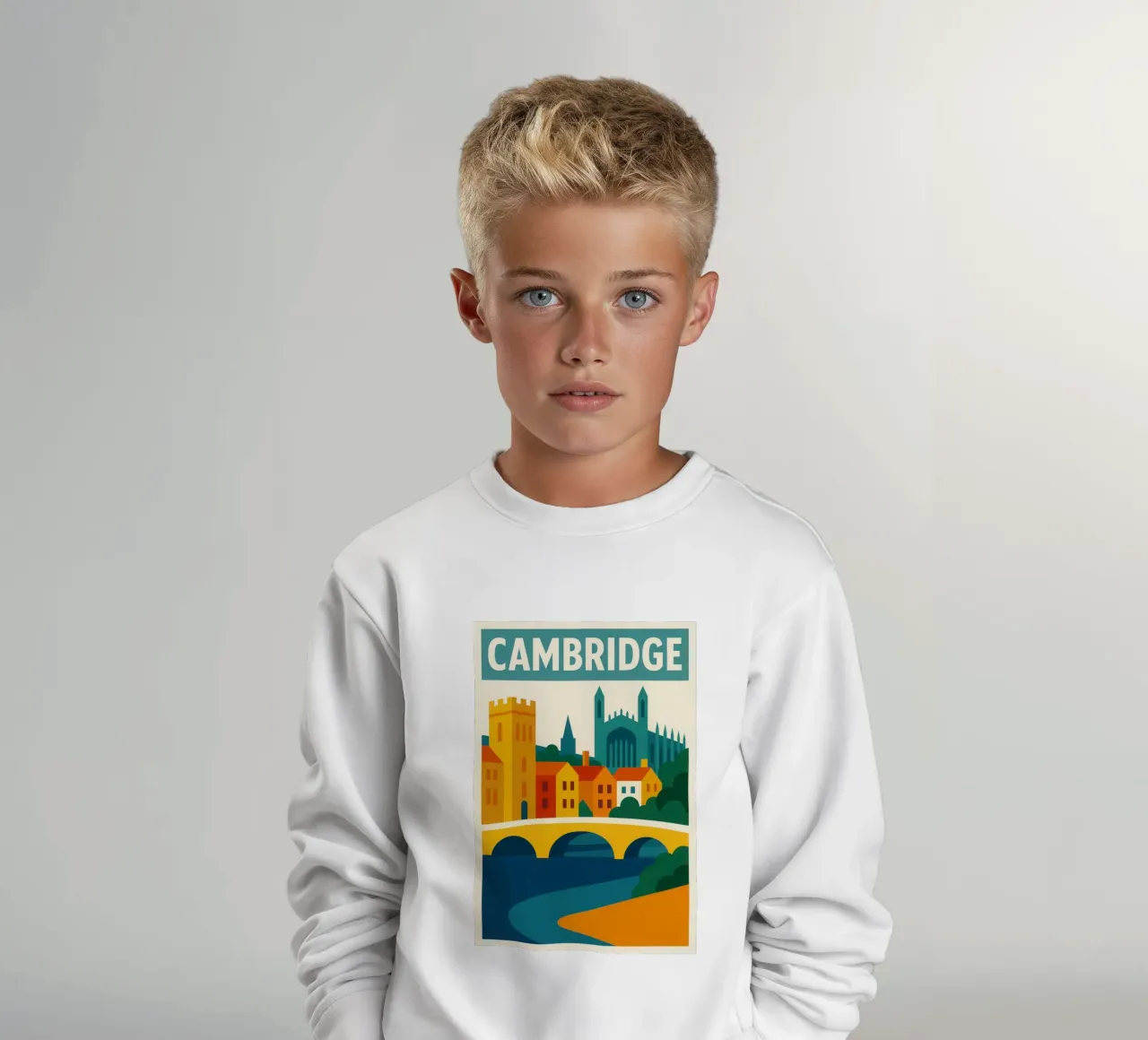 CAMBRIDGE - Fascino studioso a colori vivaci felpa bambino da JETLAG | affiches voyage