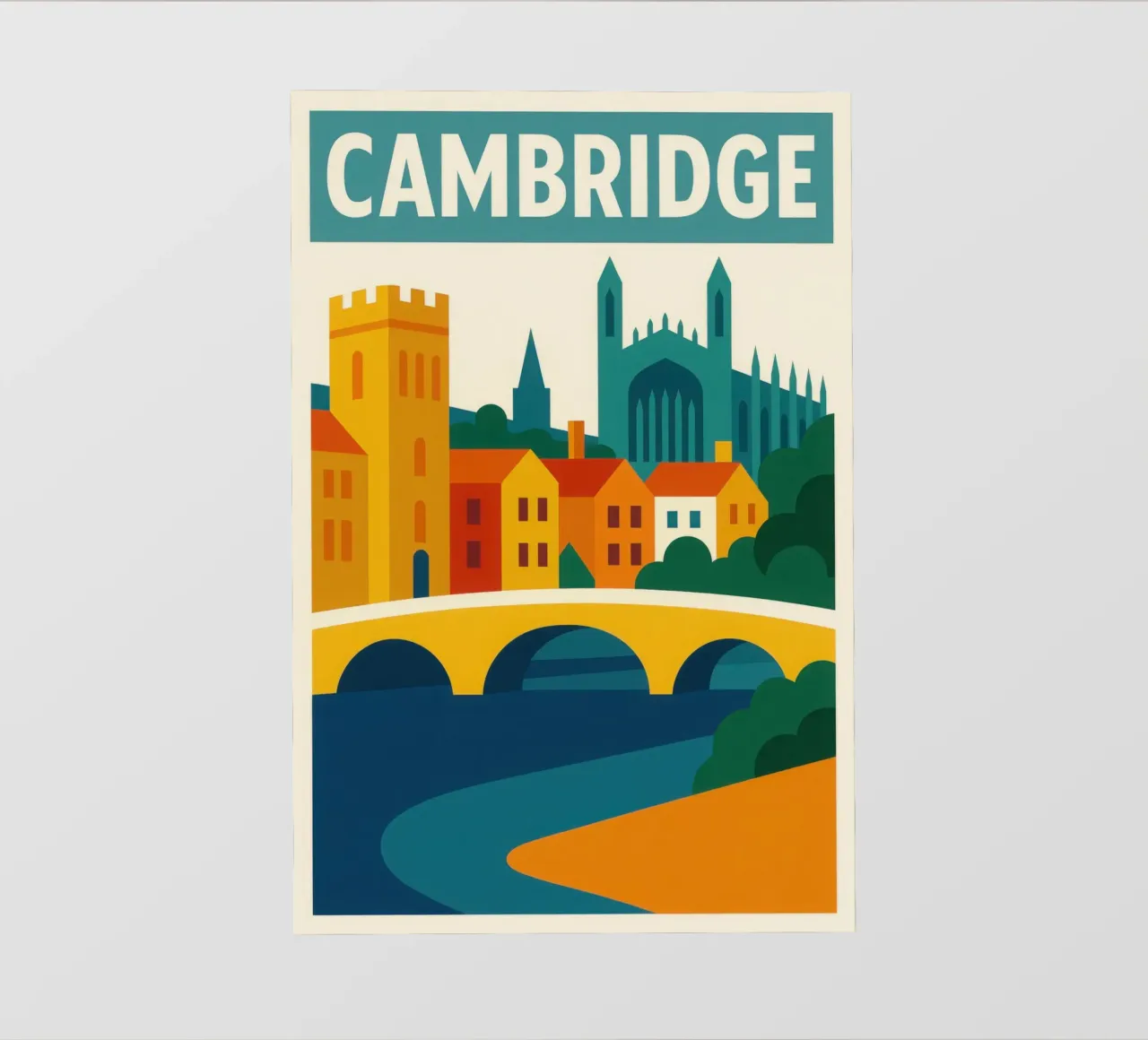 CAMBRIDGE - Fascino studioso a colori vivaci pellicola backlit da JETLAG | affiches voyage