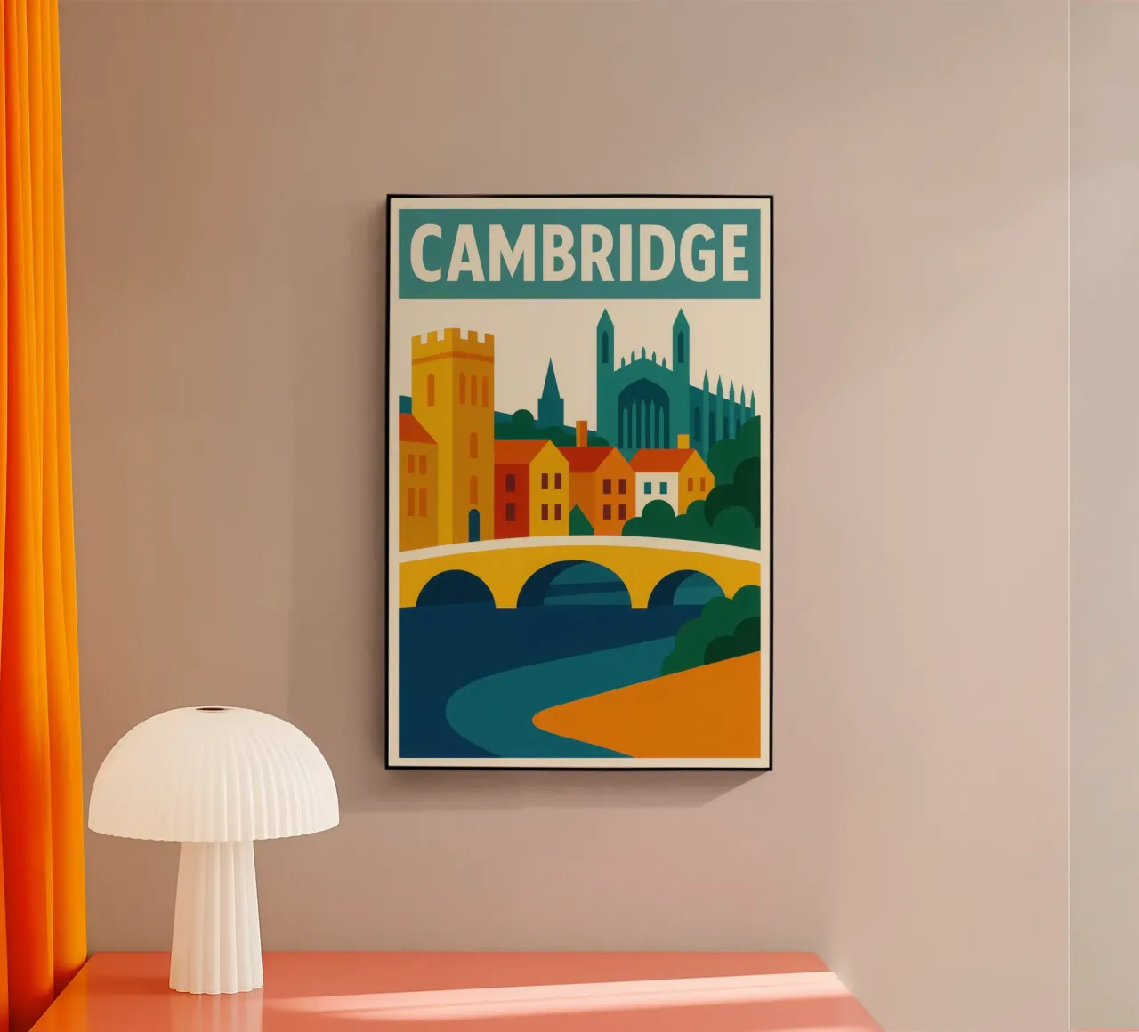 CAMBRIDGE - Encanto estudioso en colores vivos metacrilato de JETLAG | affiches voyage