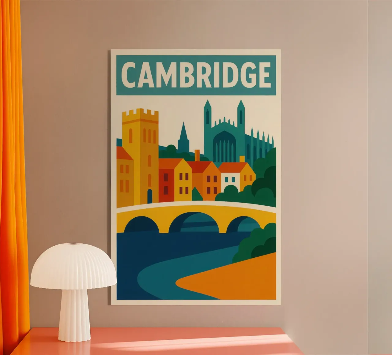 CAMBRIDGE - Encanto estudioso en colores vivos metacrilato de JETLAG | affiches voyage