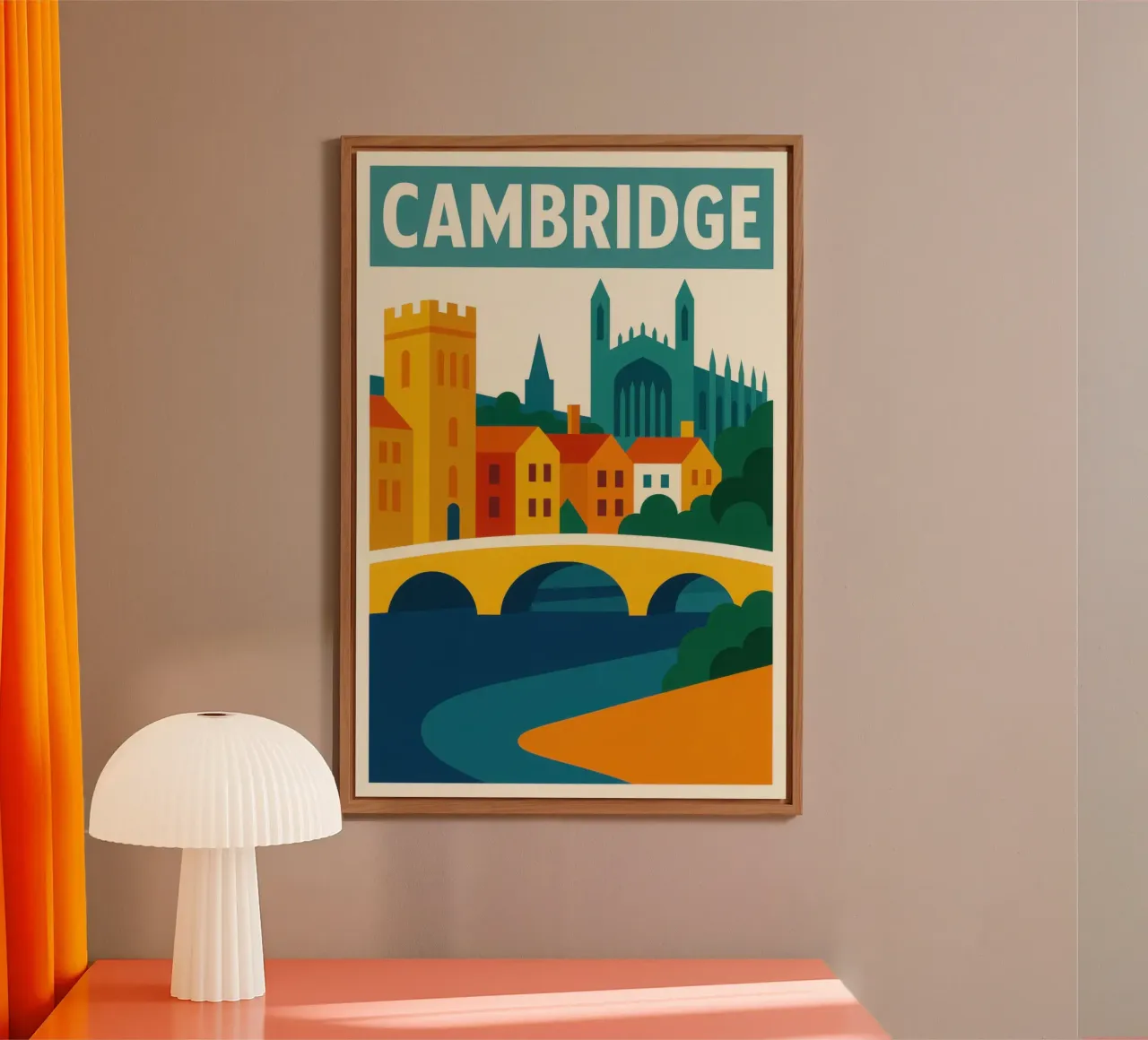CAMBRIDGE - Fascino studioso a colori vivaci alluminio dibond da JETLAG | affiches voyage