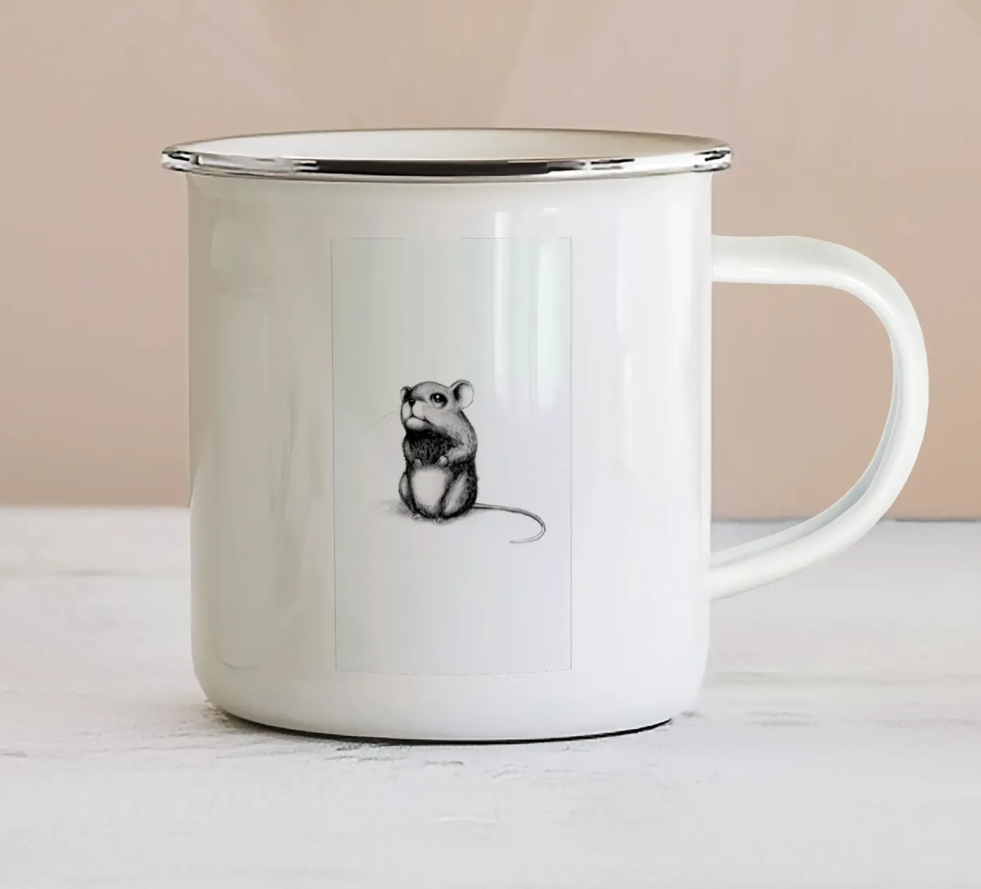 Mouse enamel mug by Tvinkla