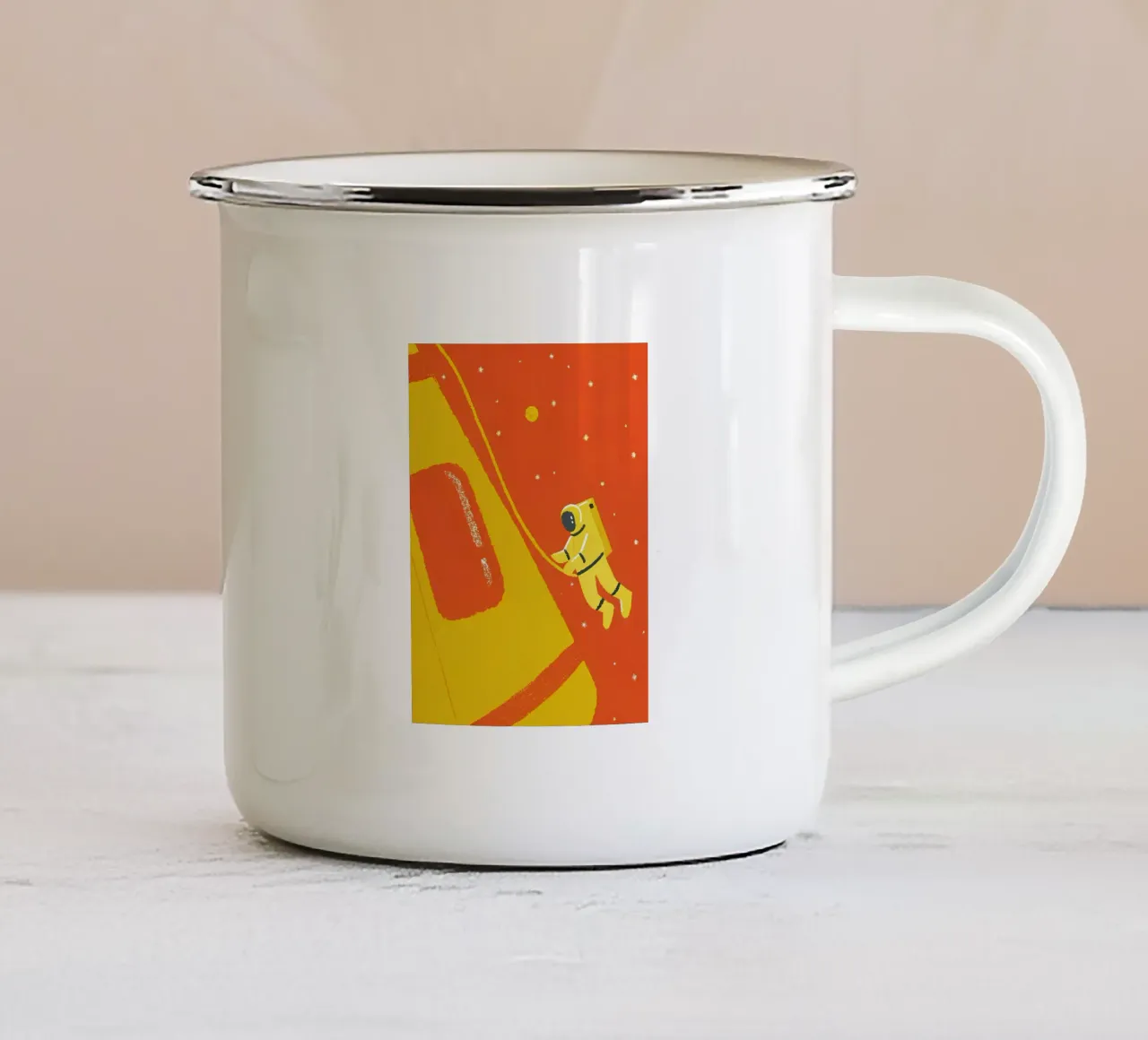Pianeta Astronauta tazza in smalto da PERSONAL TOUCH