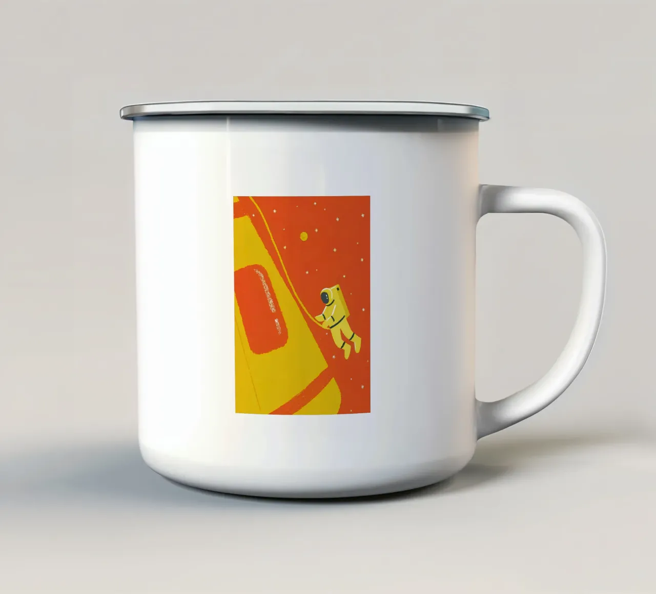 Pianeta Astronauta tazza in smalto da PERSONAL TOUCH