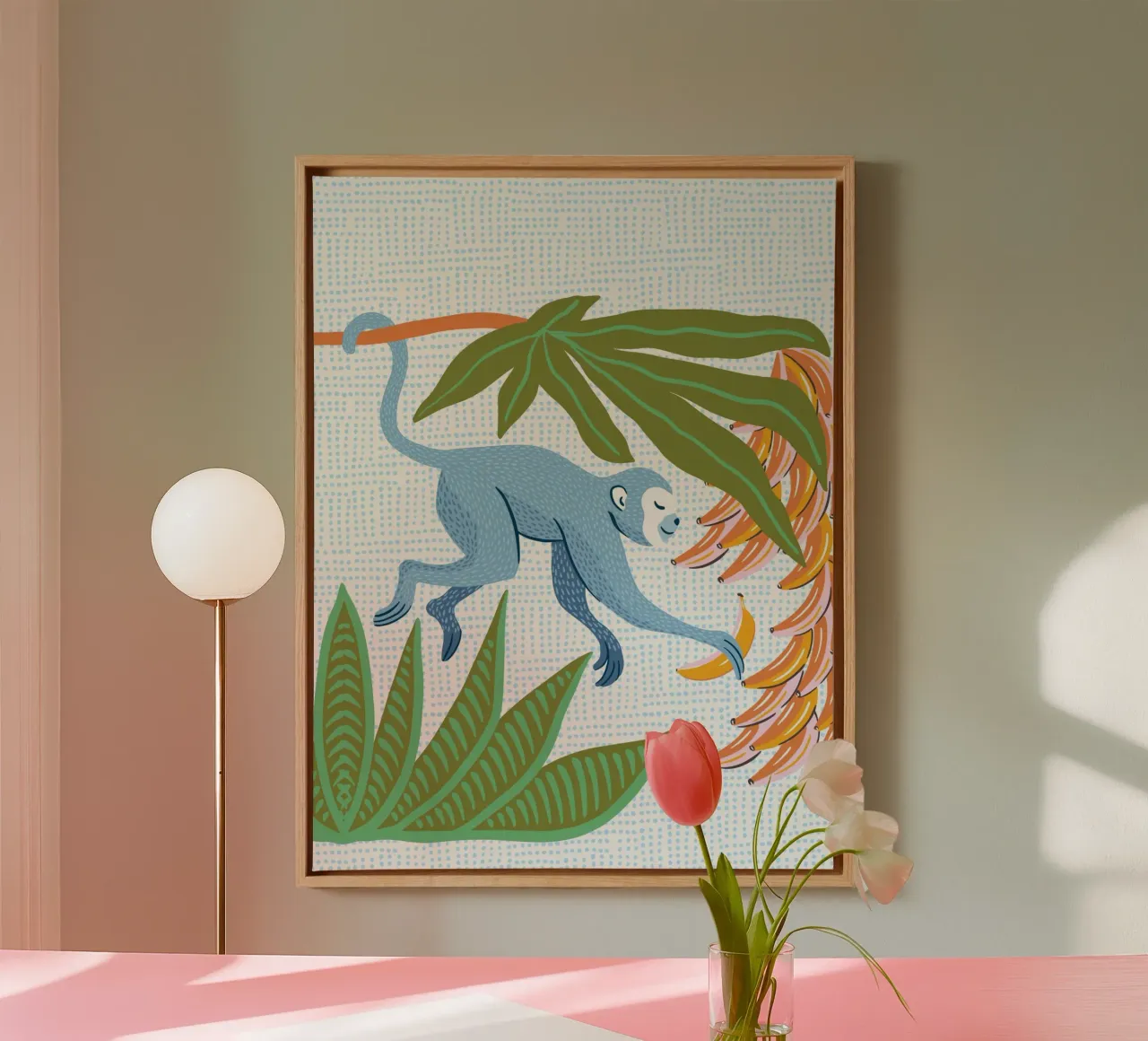 Modern safari monkey tela con Cornice a cassetta da Vivdesign