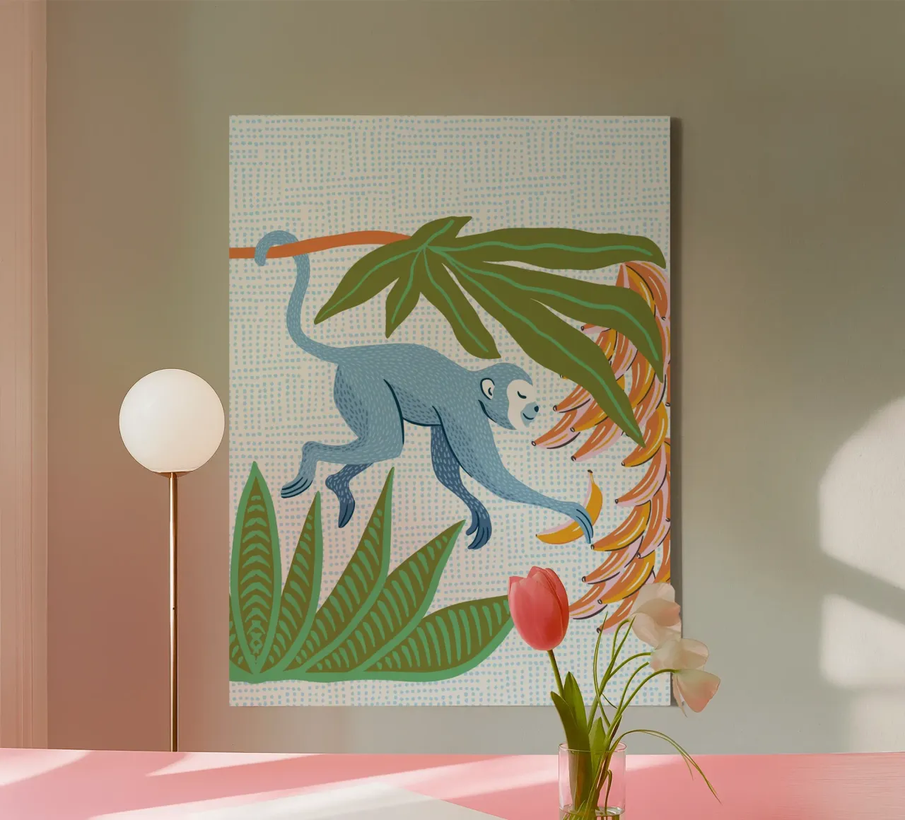 Modern safari monkey tela con Cornice a cassetta da Vivdesign