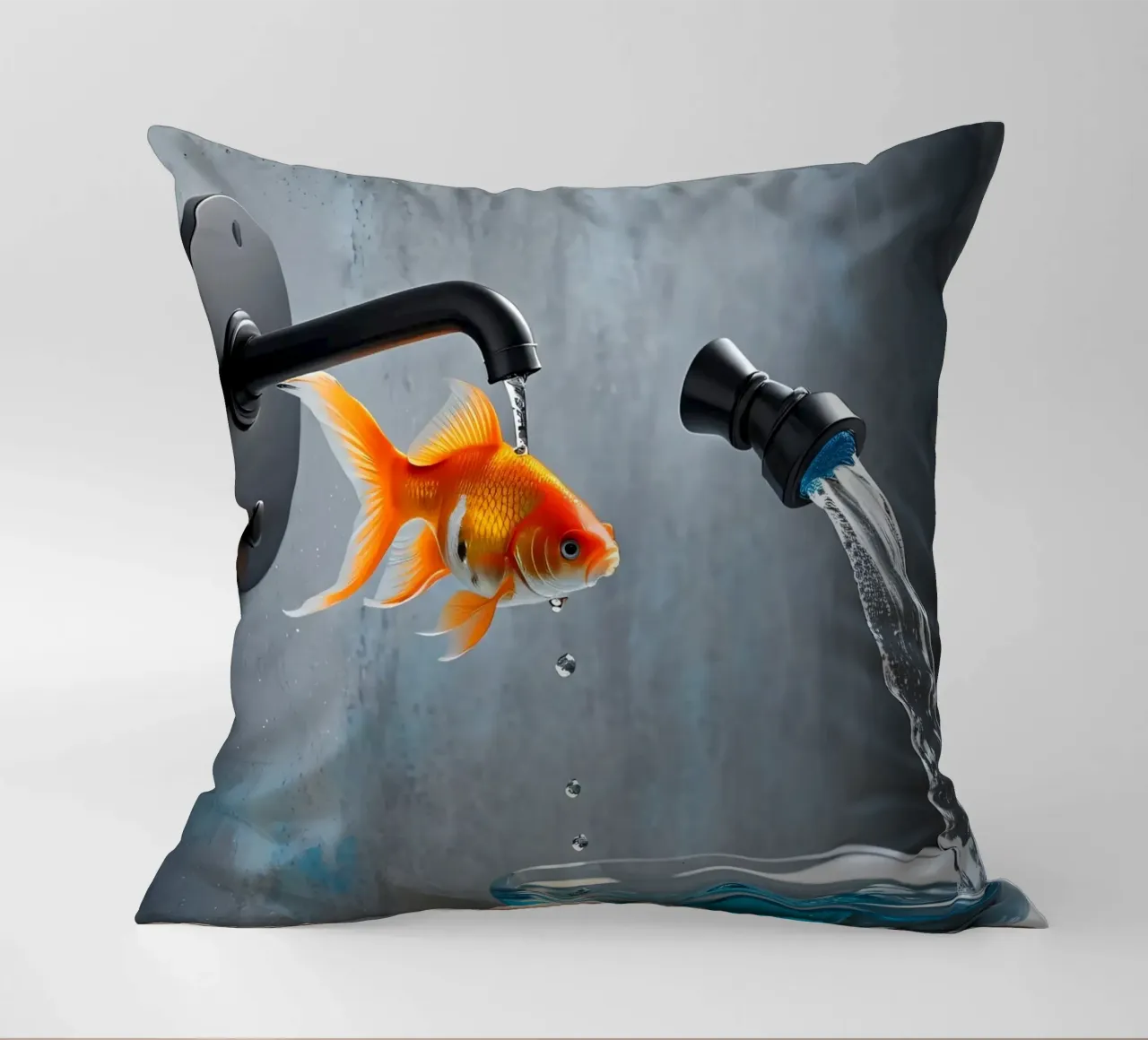 Goldfisch spuckt Wasserhahn cuscino da kosinsart.gallery