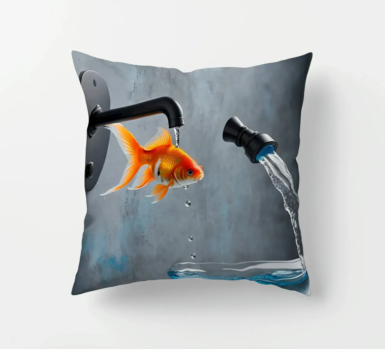 Goldfisch spuckt Wasserhahn cuscino da kosinsart.gallery