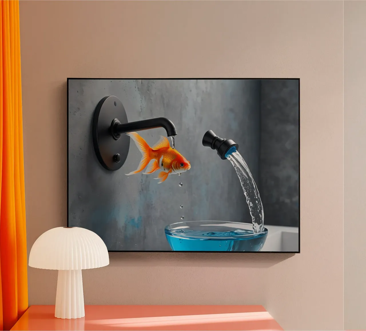 Goldfisch spuckt Wasserhahn plexiglass da kosinsart.gallery