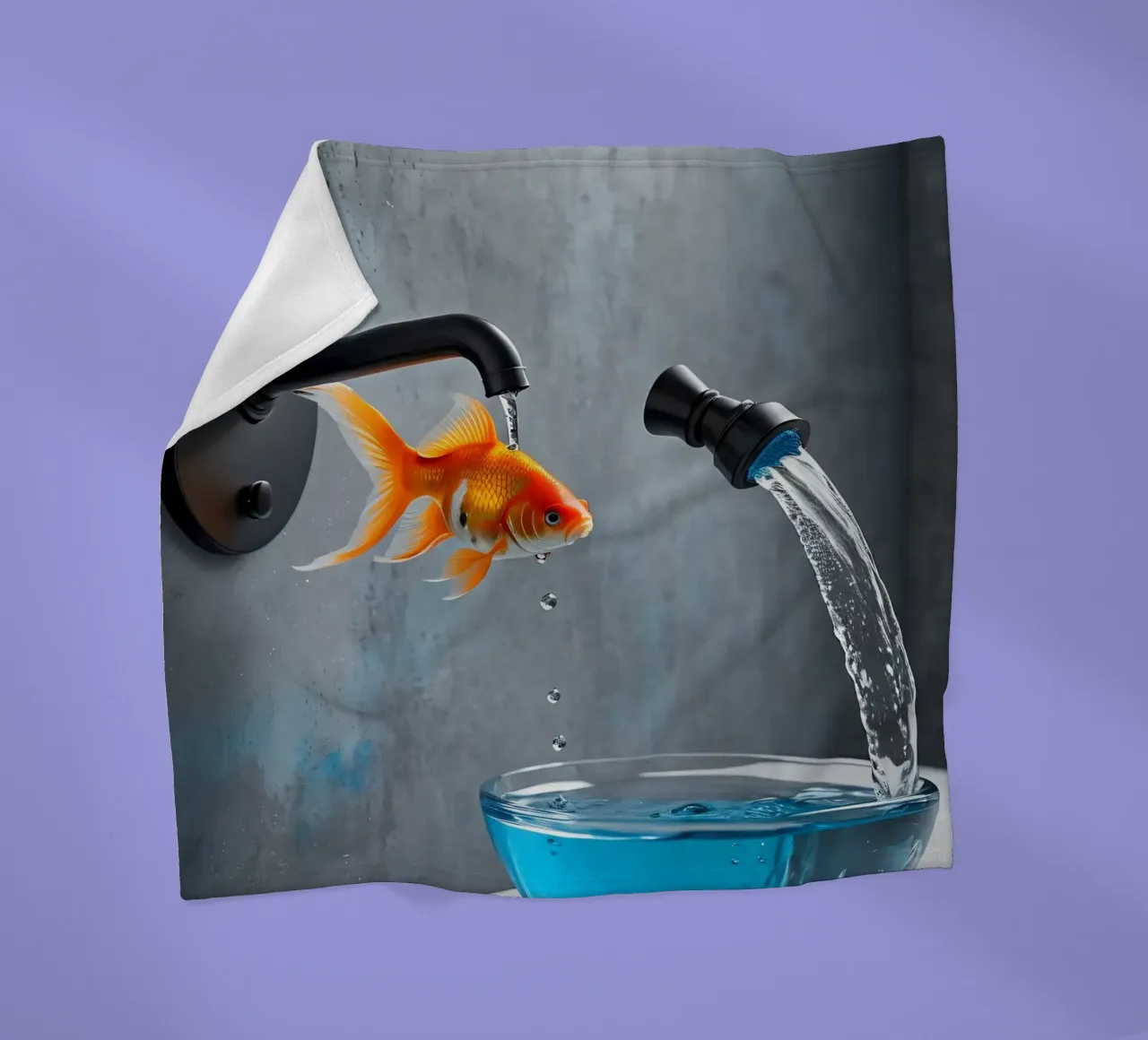 Goldfisch spuckt Wasserhahn coperta in pile da kosinsart.gallery