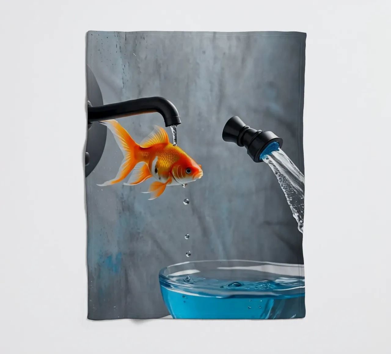 Goldfisch spuckt Wasserhahn coperta in pile da kosinsart.gallery