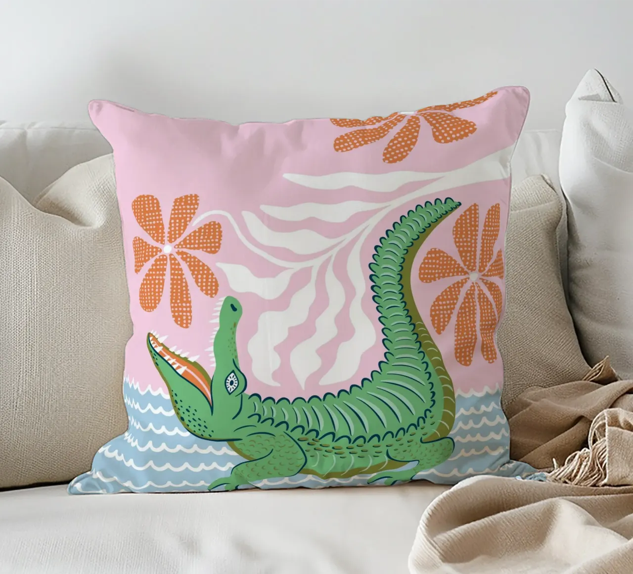 Modern safari crocodile cuscino da Vivdesign